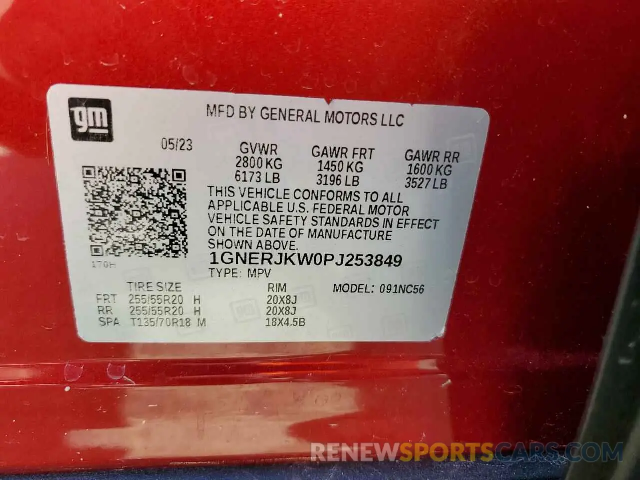 13 Фотография поврежденного автомобиля 1GNERJKW0PJ253849 CHEVROLET TRAVERSE 2023