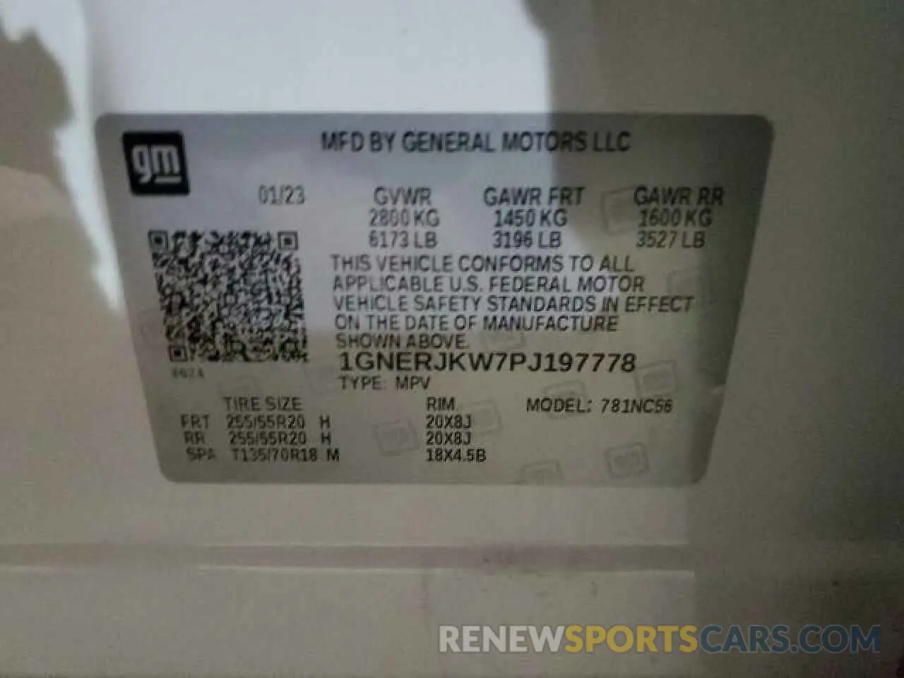13 Фотография поврежденного автомобиля 1GNERJKW7PJ197778 CHEVROLET TRAVERSE 2023