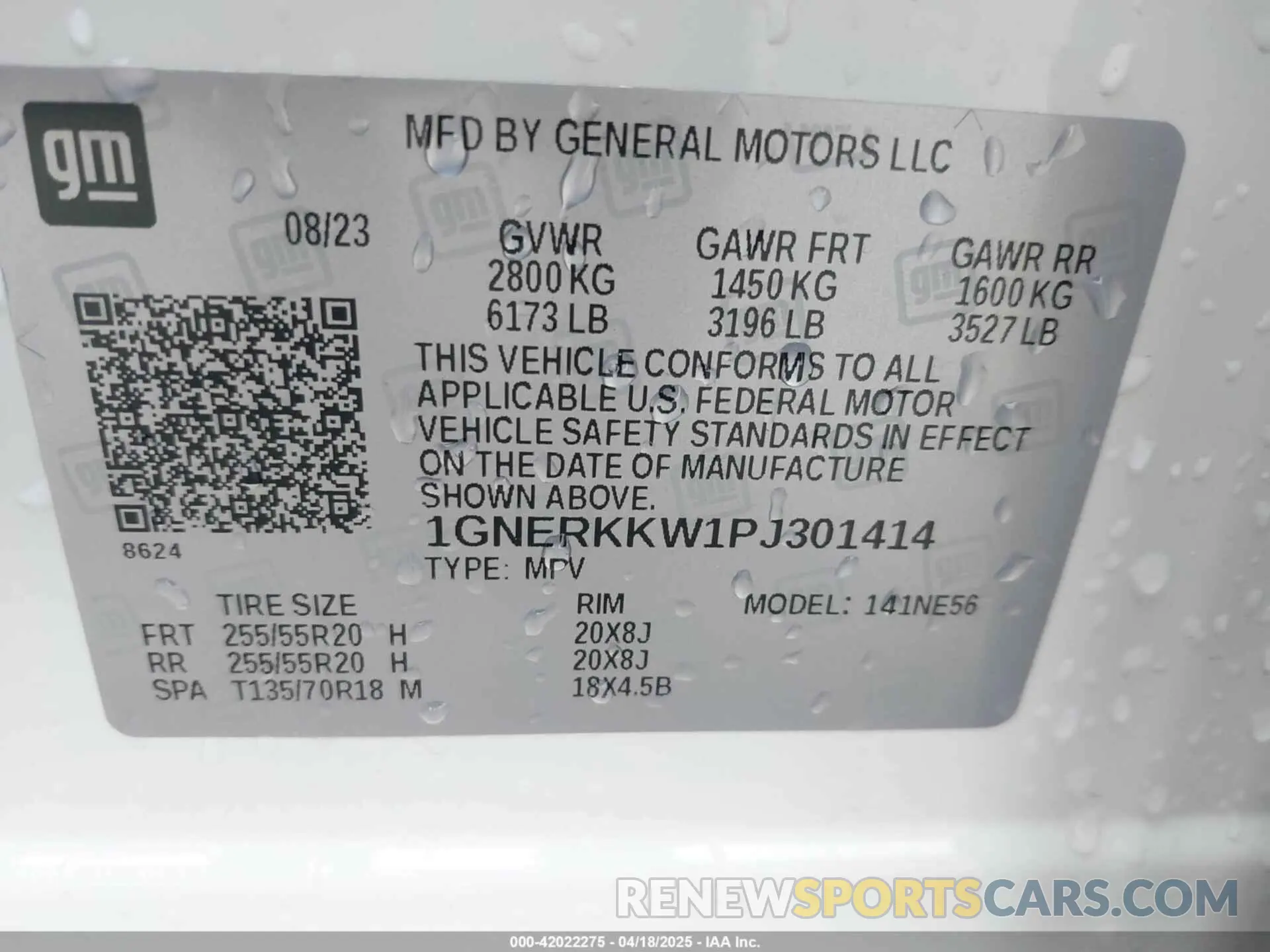 9 Photograph of a damaged car 1GNERKKW1PJ301414 CHEVROLET TRAVERSE 2023