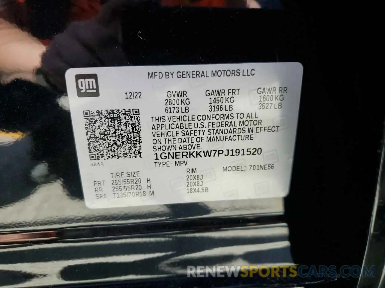 13 Photograph of a damaged car 1GNERKKW7PJ191520 CHEVROLET TRAVERSE 2023