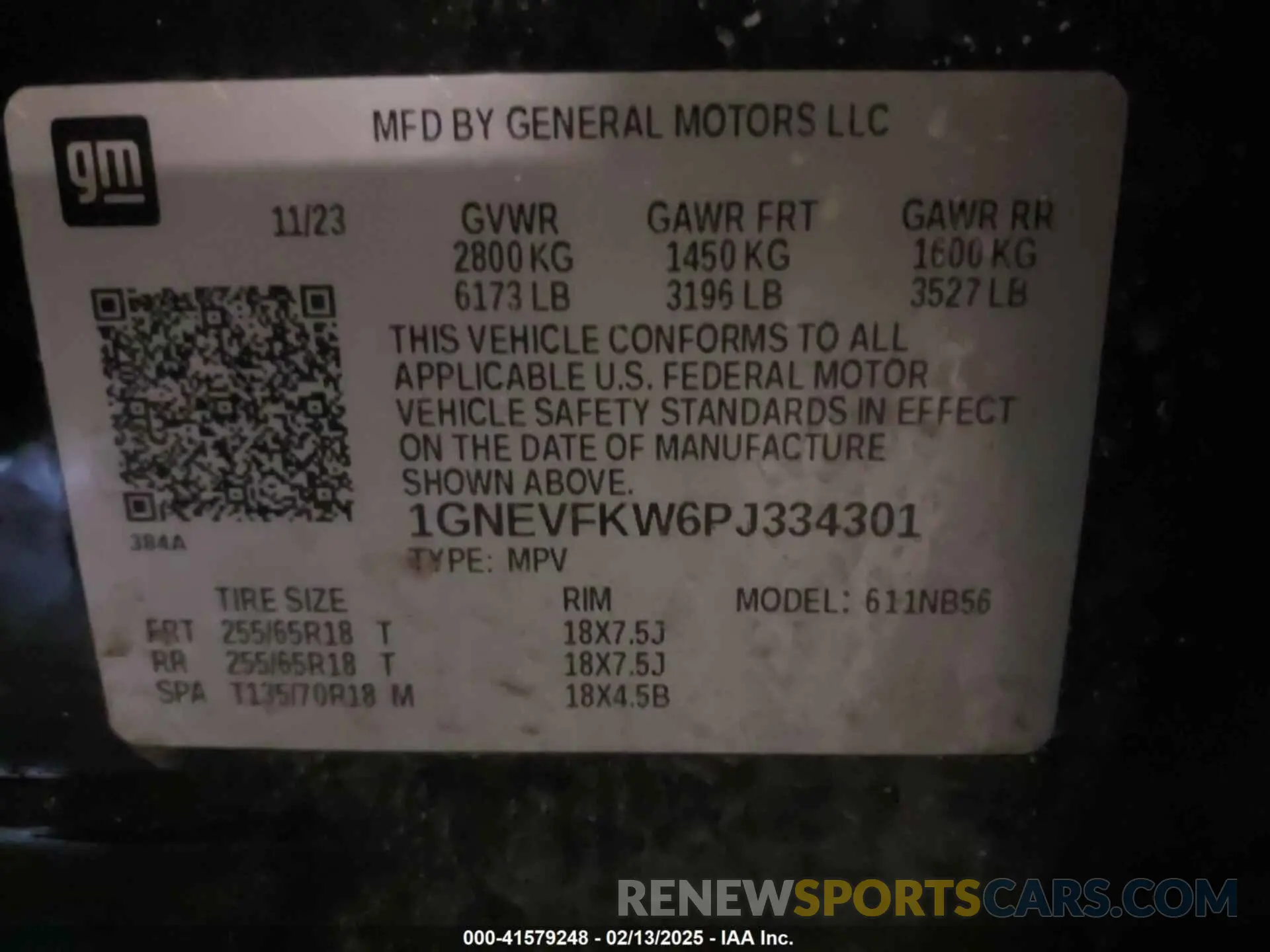 9 Фотография поврежденного автомобиля 1GNEVFKW6PJ334301 CHEVROLET TRAVERSE 2023