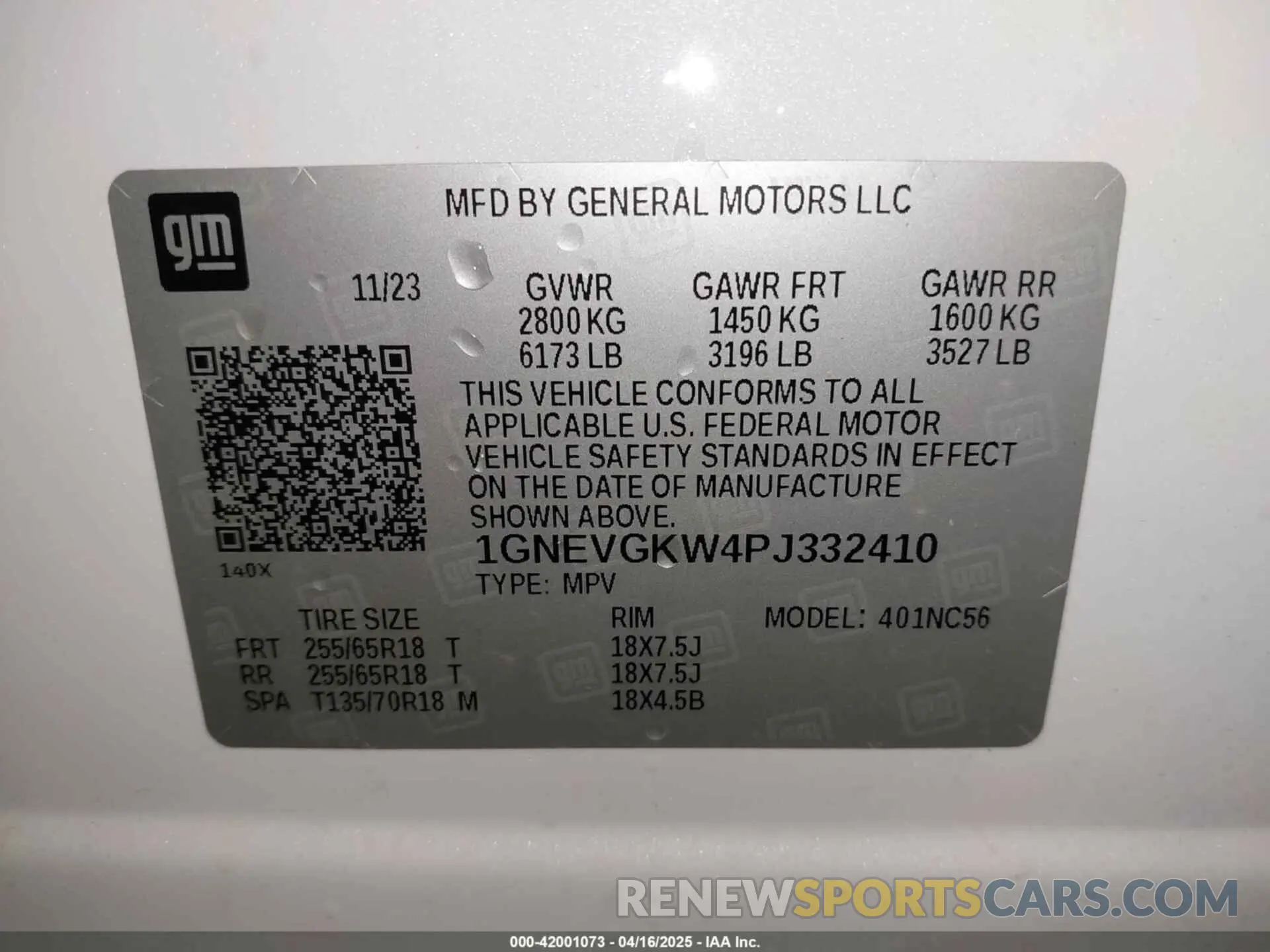 9 Photograph of a damaged car 1GNEVGKW4PJ332410 CHEVROLET TRAVERSE 2023