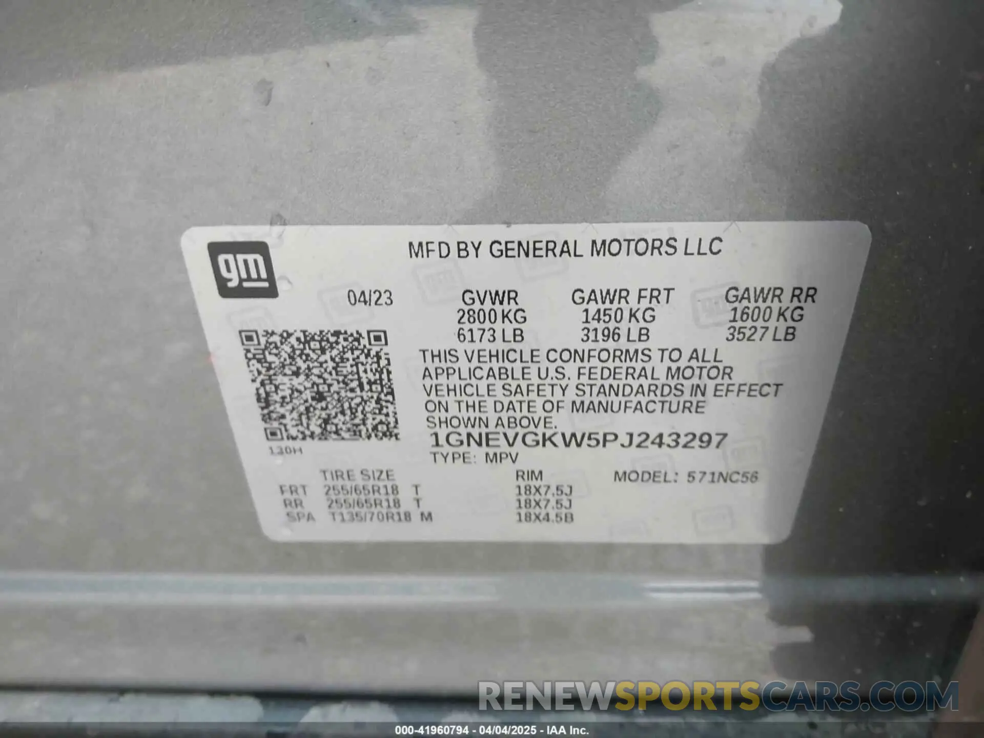9 Фотография поврежденного автомобиля 1GNEVGKW5PJ243297 CHEVROLET TRAVERSE 2023