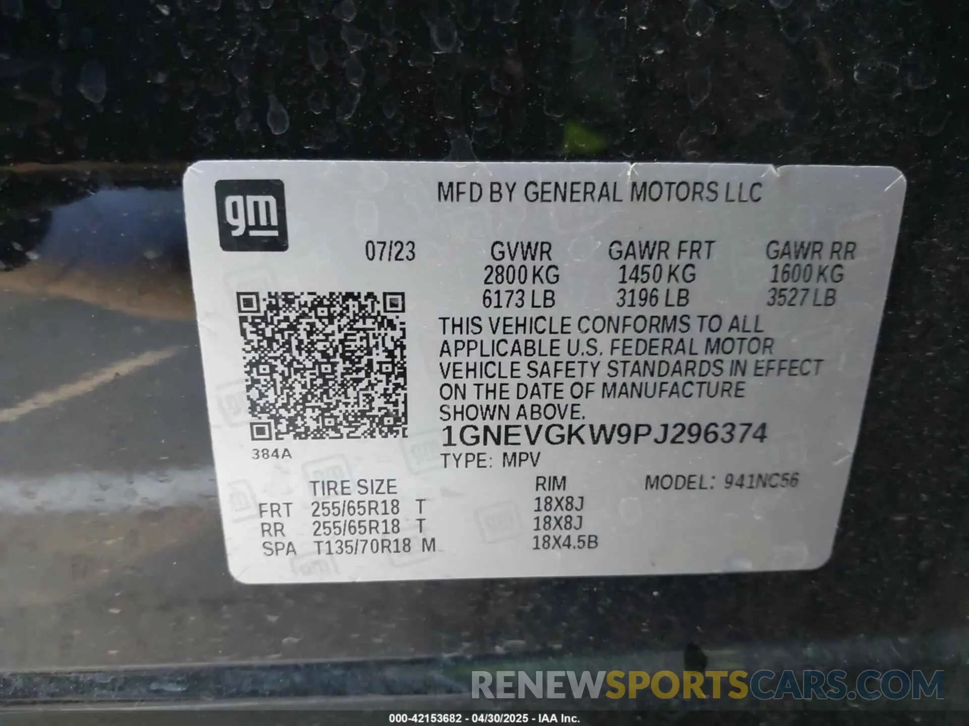 9 Photograph of a damaged car 1GNEVGKW9PJ296374 CHEVROLET TRAVERSE 2023