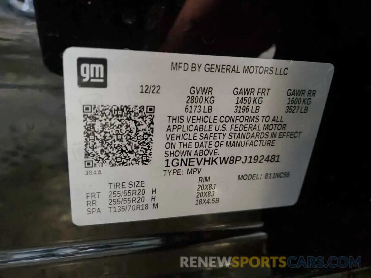 14 Фотография поврежденного автомобиля 1GNEVHKW8PJ192481 CHEVROLET TRAVERSE 2023