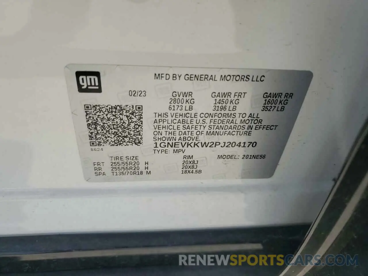 14 Photograph of a damaged car 1GNEVKKW2PJ204170 CHEVROLET TRAVERSE 2023