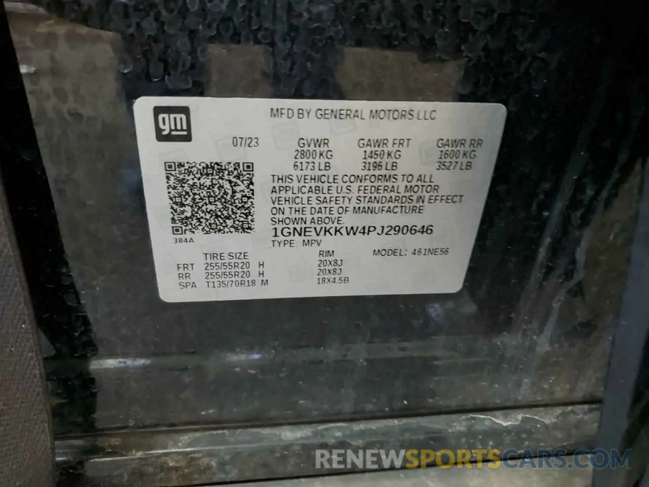 13 Фотография поврежденного автомобиля 1GNEVKKW4PJ290646 CHEVROLET TRAVERSE 2023