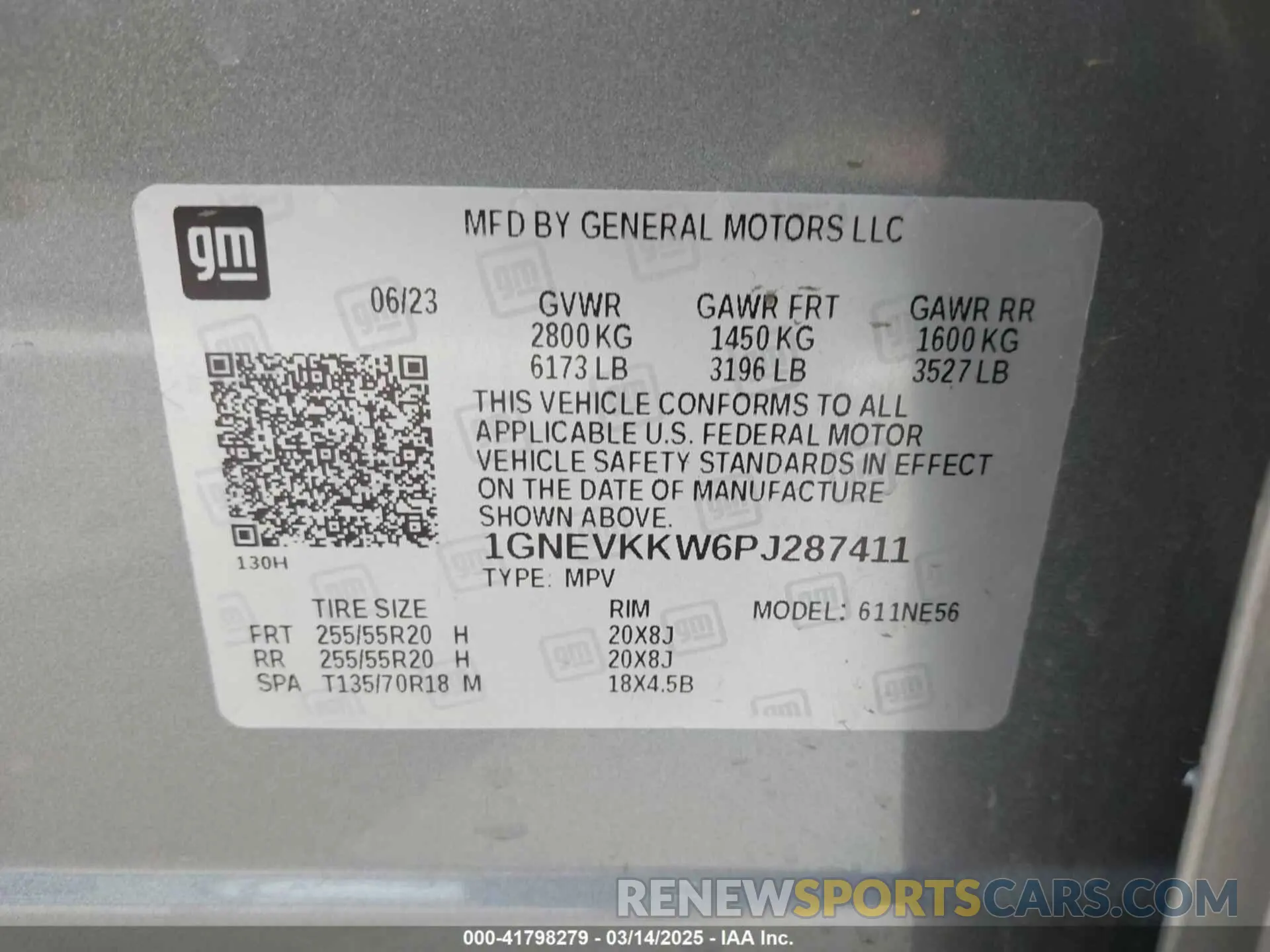 9 Фотография поврежденного автомобиля 1GNEVKKW6PJ287411 CHEVROLET TRAVERSE 2023