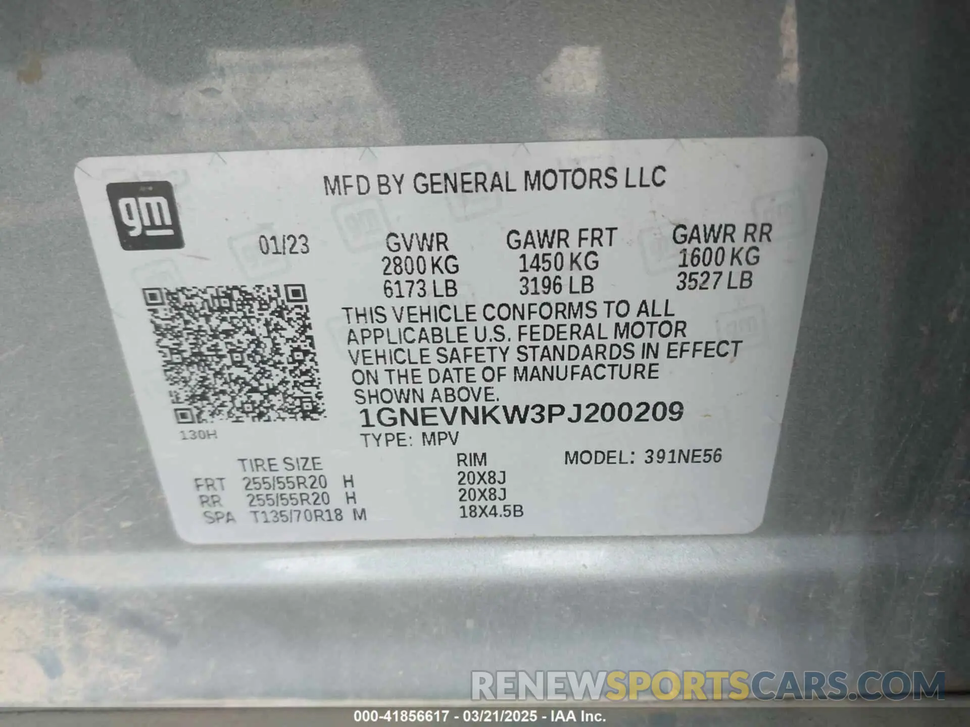 9 Фотография поврежденного автомобиля 1GNEVNKW3PJ200209 CHEVROLET TRAVERSE 2023