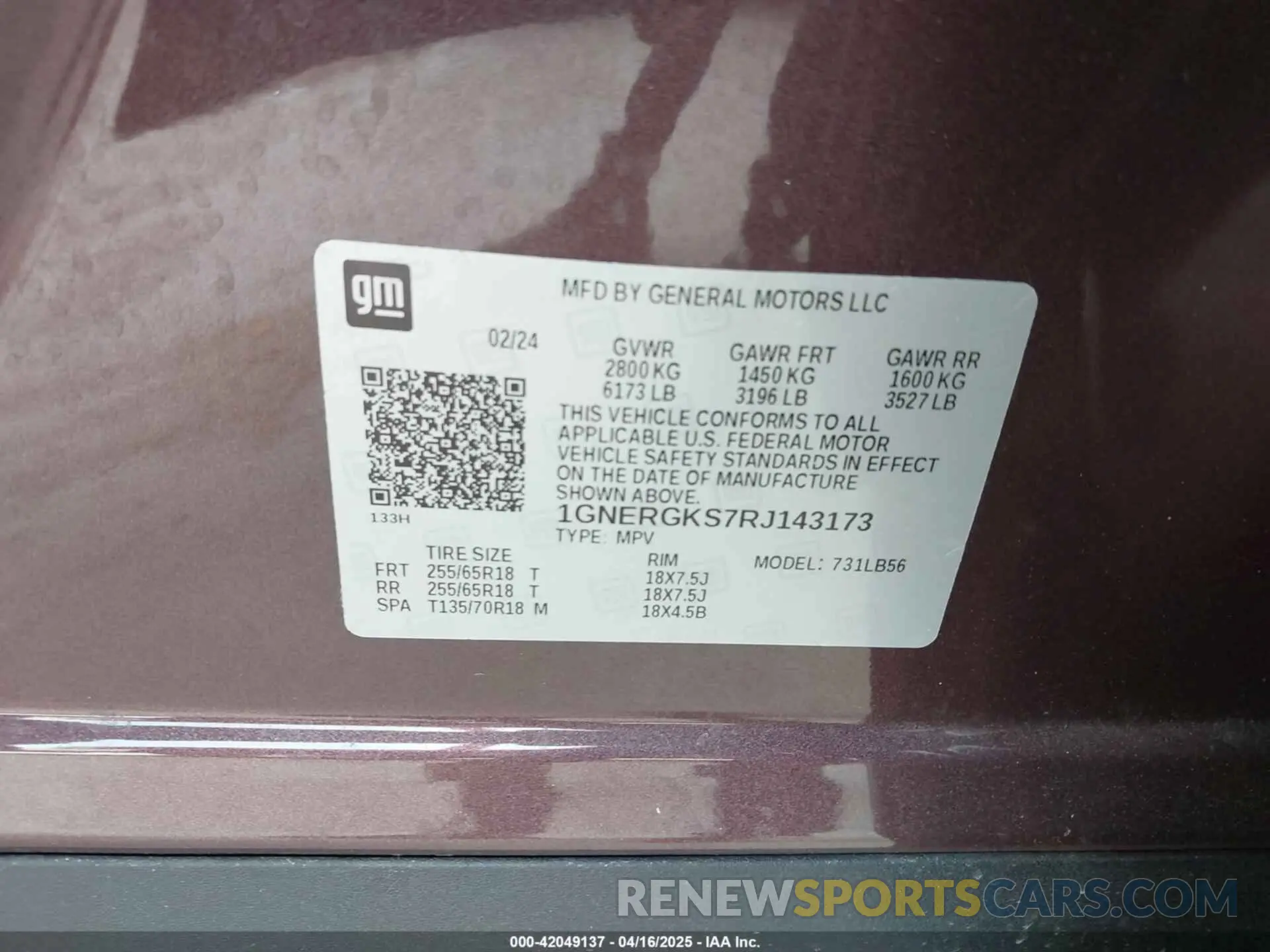 9 Фотография поврежденного автомобиля 1GNERGKS7RJ143173 CHEVROLET TRAVERSE 2024