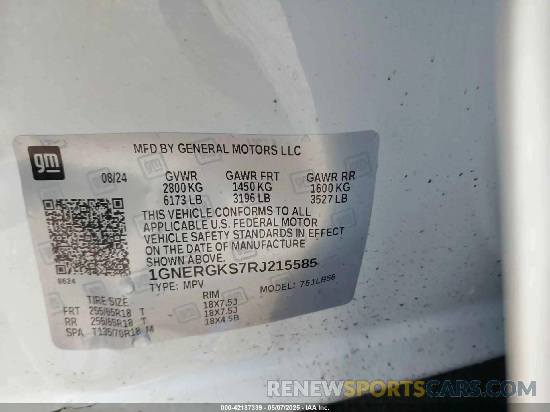9 Photograph of a damaged car 1GNERGKS7RJ215585 CHEVROLET TRAVERSE 2024