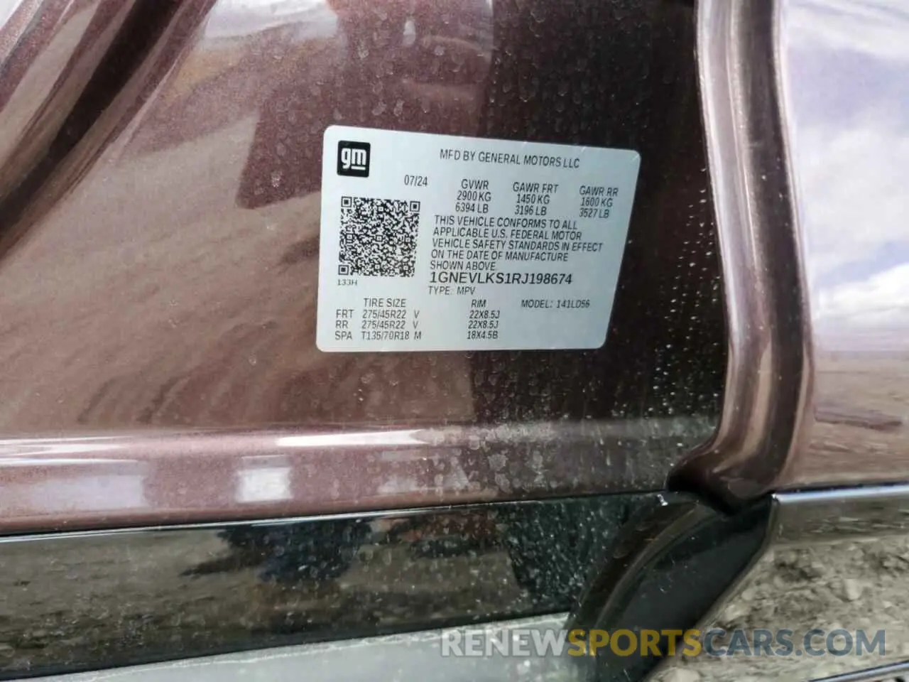 13 Фотография поврежденного автомобиля 1GNEVLKS1RJ198674 CHEVROLET TRAVERSE 2024