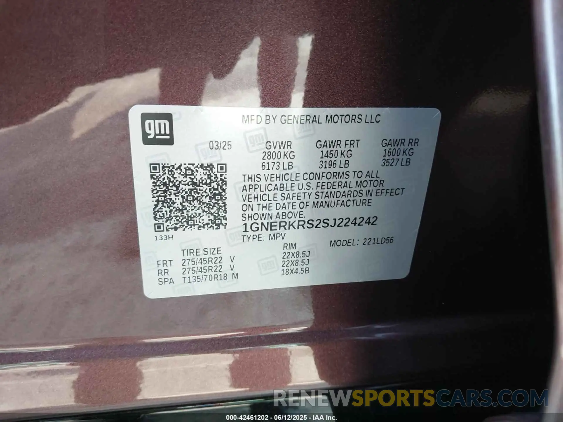 9 Photograph of a damaged car 1GNERKRS2SJ224242 CHEVROLET TRAVERSE 2025