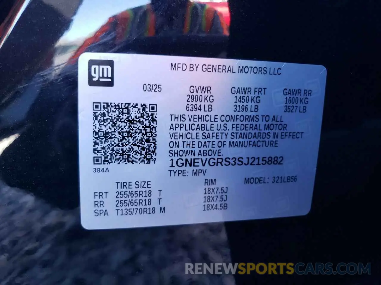 13 Фотография поврежденного автомобиля 1GNEVGRS3SJ215882 CHEVROLET TRAVERSE 2025