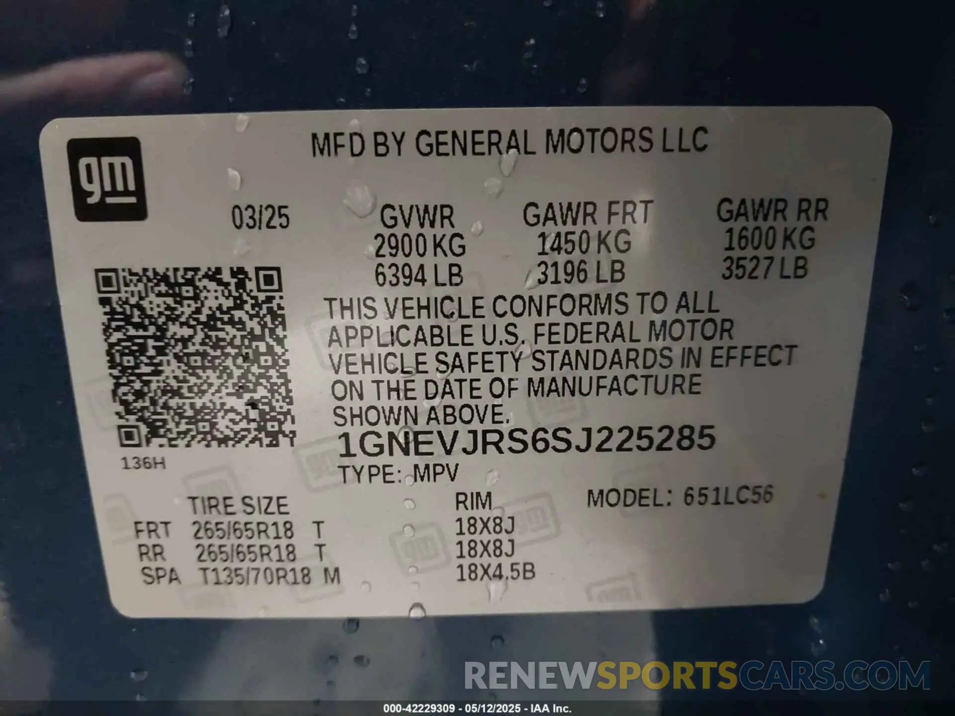 9 Photograph of a damaged car 1GNEVJRS6SJ225285 CHEVROLET TRAVERSE 2025
