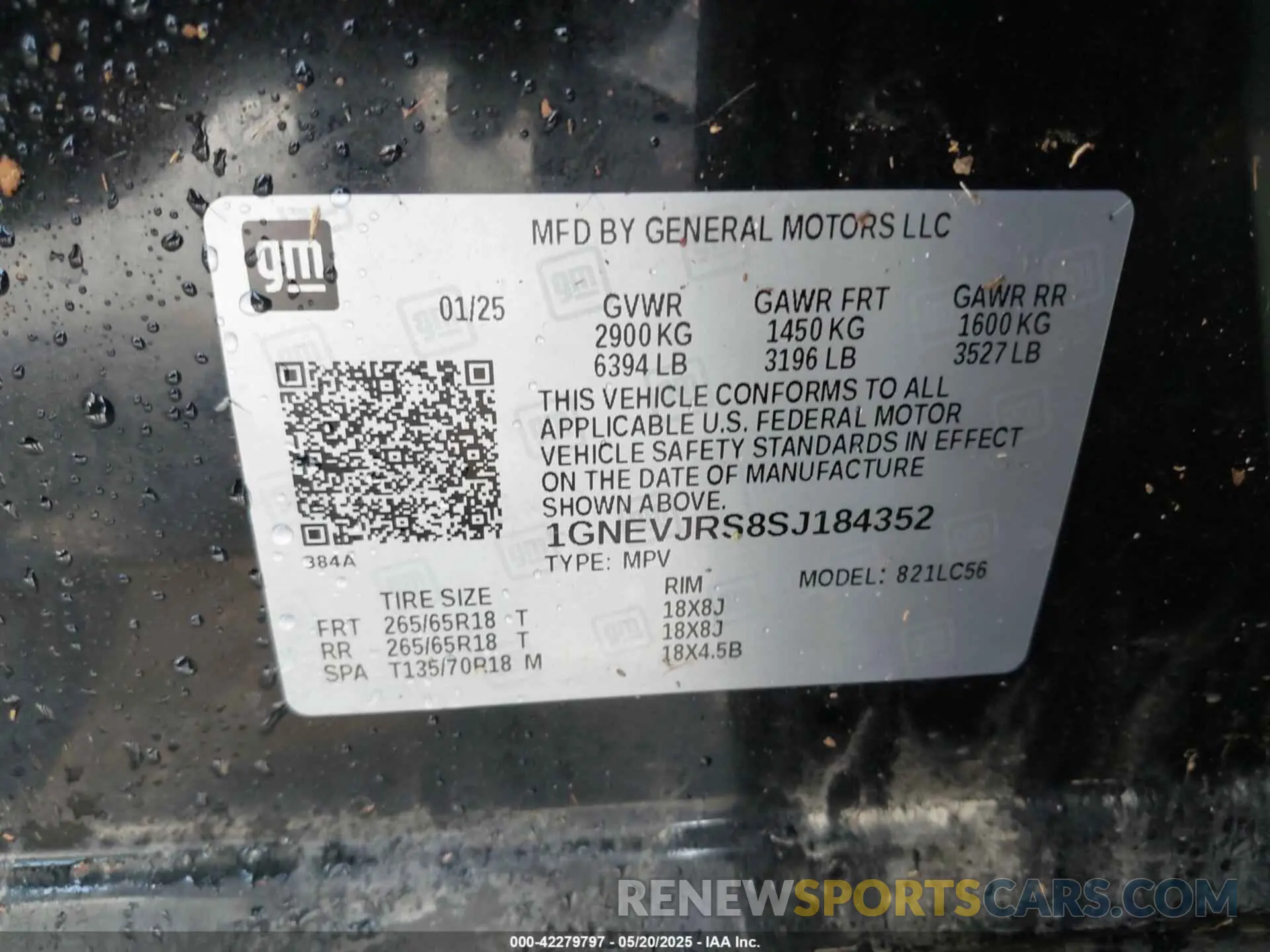 9 Фотография поврежденного автомобиля 1GNEVJRS8SJ184352 CHEVROLET TRAVERSE 2025