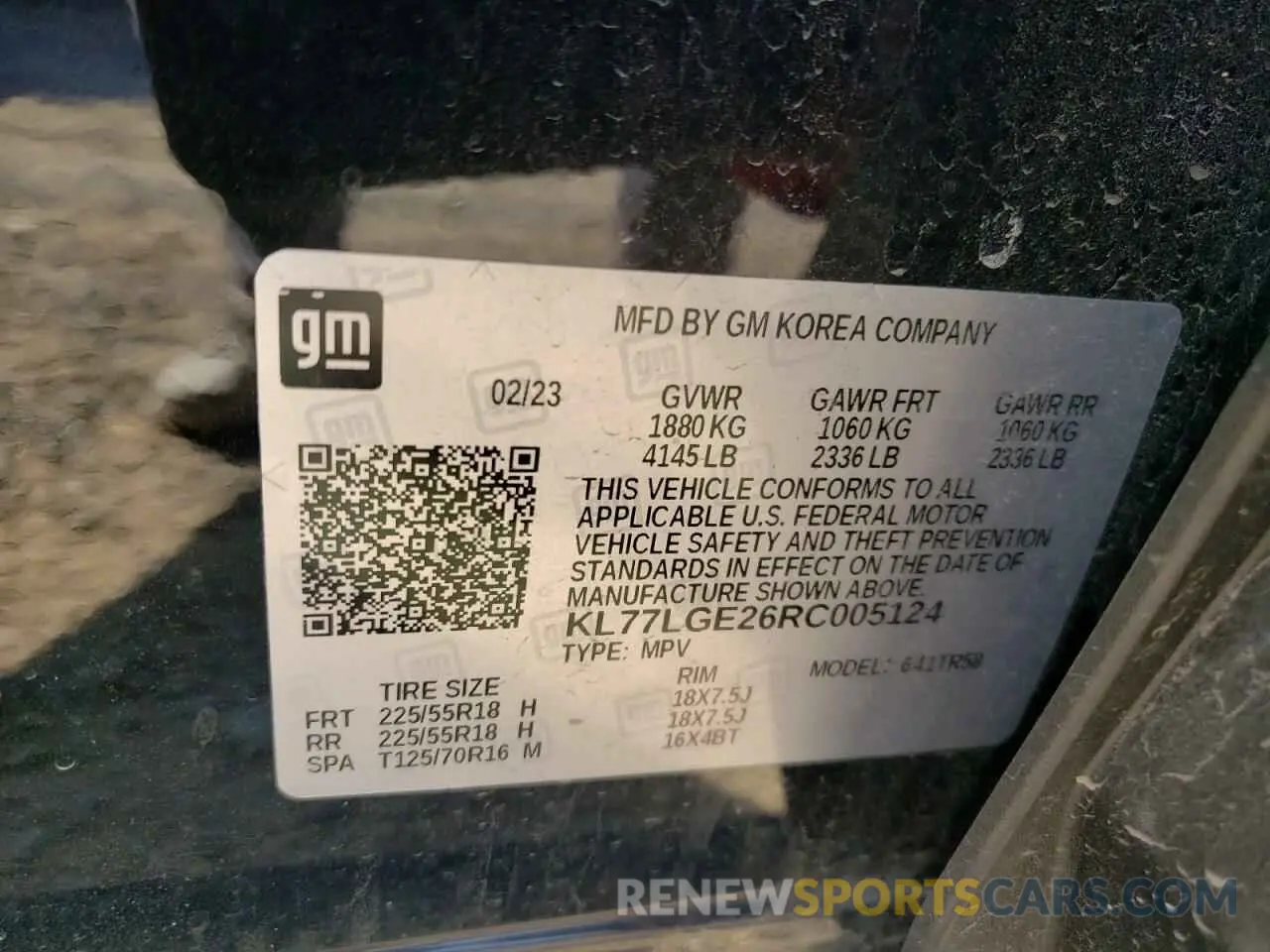 15 Photograph of a damaged car KL77LGE26RC005124 CHEVROLET TRAX 1RS 2024