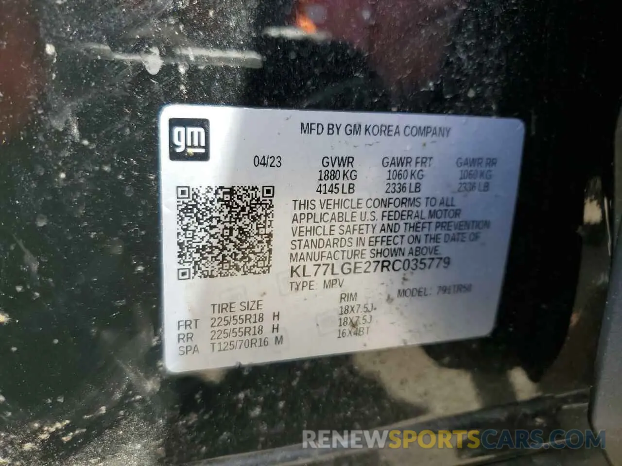 13 Photograph of a damaged car KL77LGE27RC035779 CHEVROLET TRAX 1RS 2024