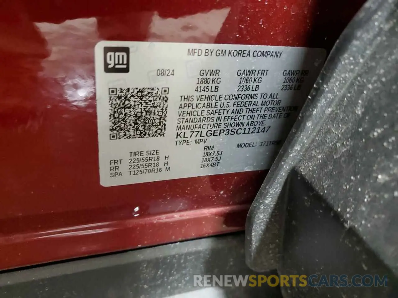13 Photograph of a damaged car KL77LGEP3SC112147 CHEVROLET TRAX 1RS 2025