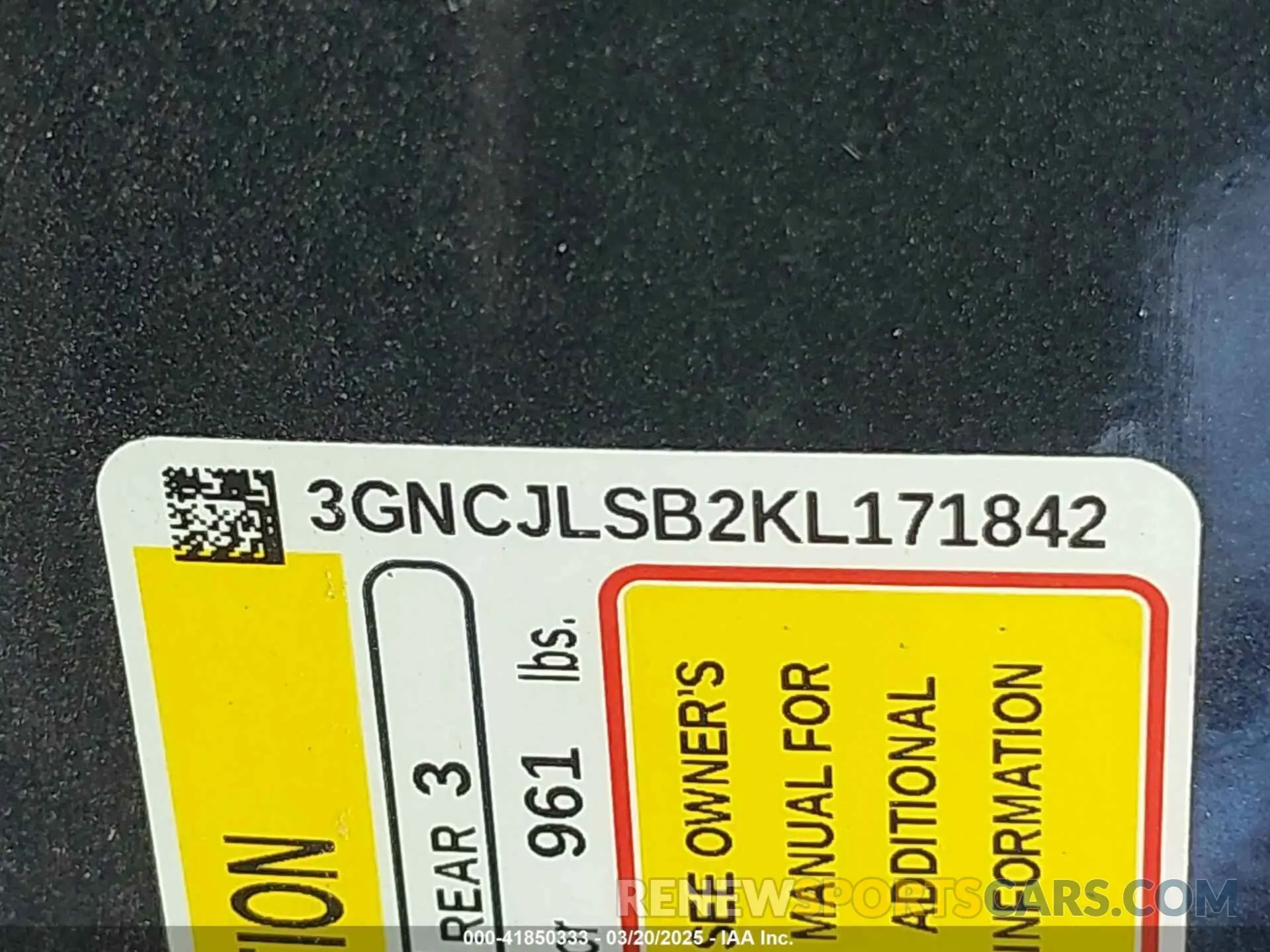 9 Photograph of a damaged car 3GNCJLSB2KL171842 CHEVROLET TRAX 2019