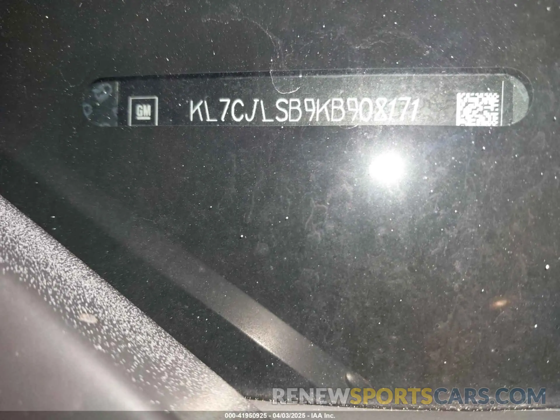 9 Фотография поврежденного автомобиля KL7CJLSB9KB908171 CHEVROLET TRAX 2019