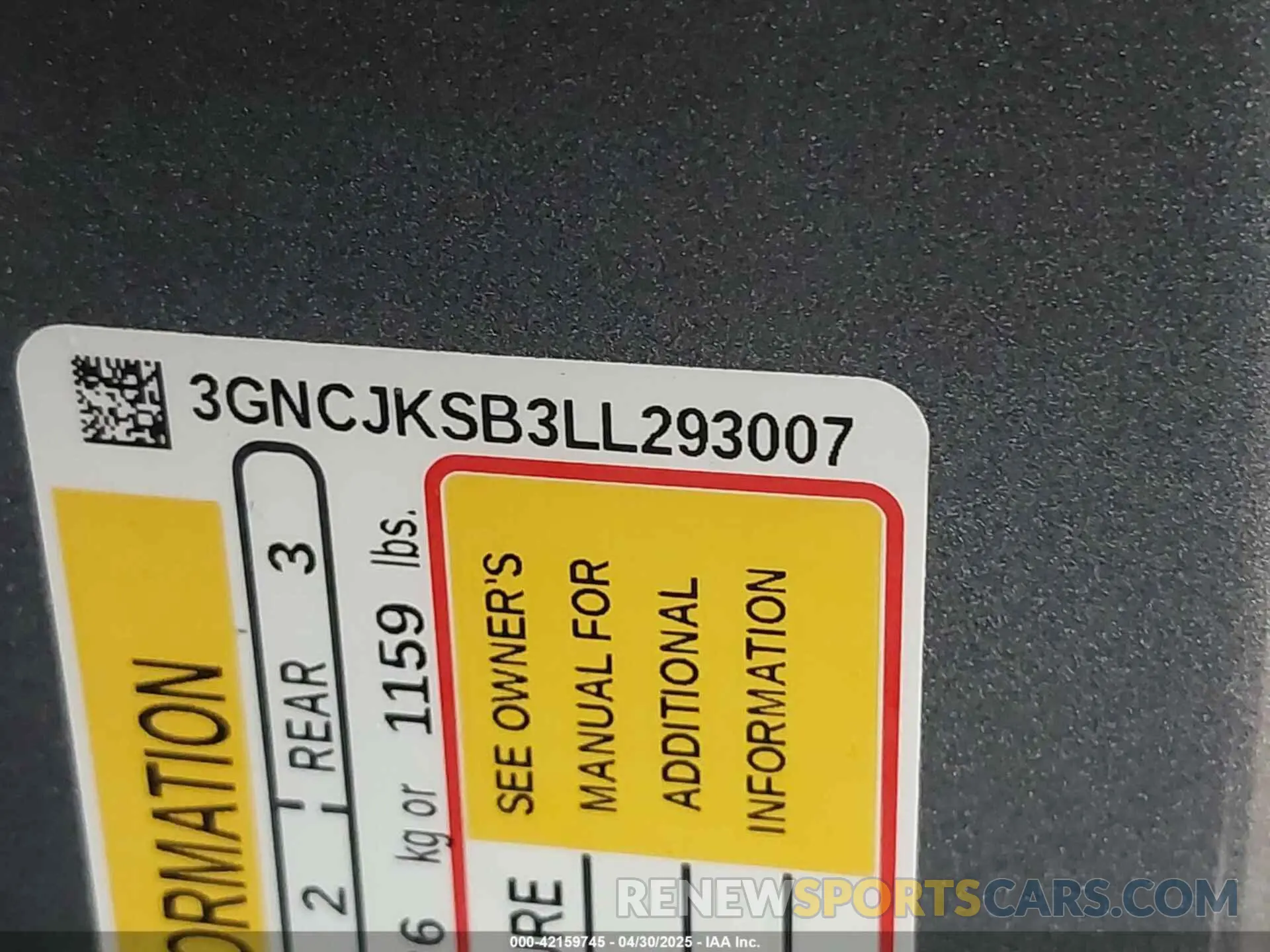 9 Photograph of a damaged car 3GNCJKSB3LL293007 CHEVROLET TRAX 2020