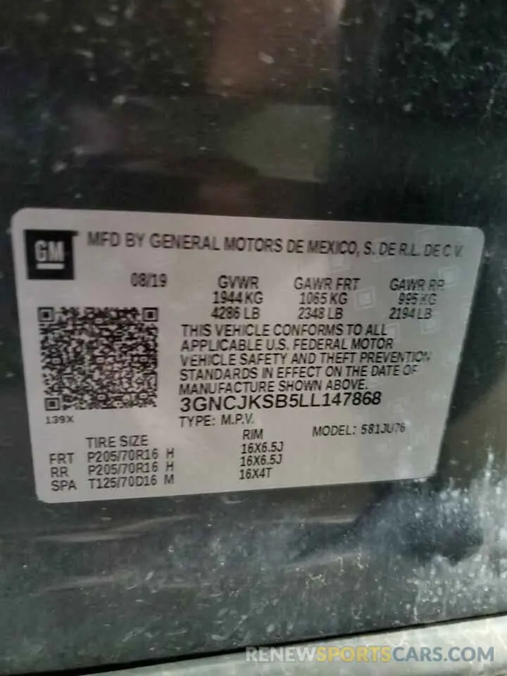 14 Photograph of a damaged car 3GNCJKSB5LL147868 CHEVROLET TRAX 2020