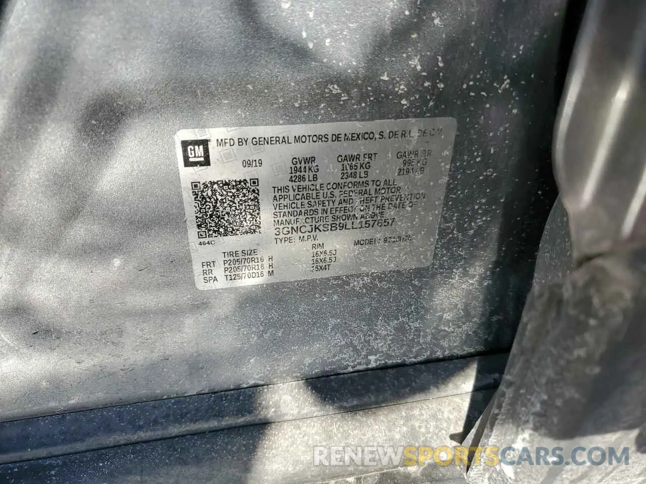 12 Фотография поврежденного автомобиля 3GNCJKSB9LL157657 CHEVROLET TRAX 2020