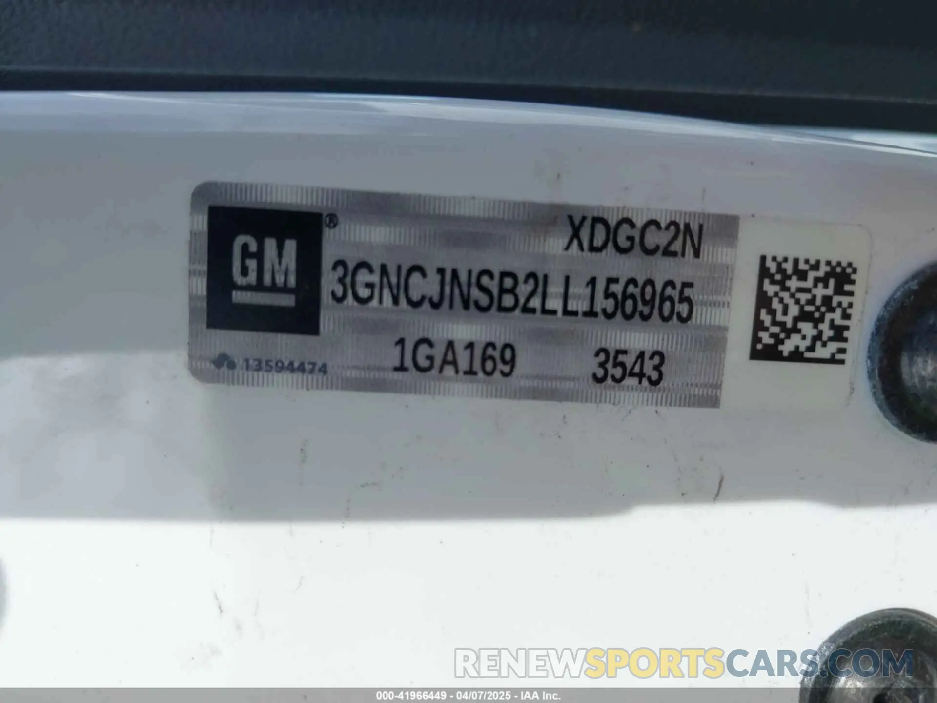 9 Фотография поврежденного автомобиля 3GNCJNSB2LL156965 CHEVROLET TRAX 2020