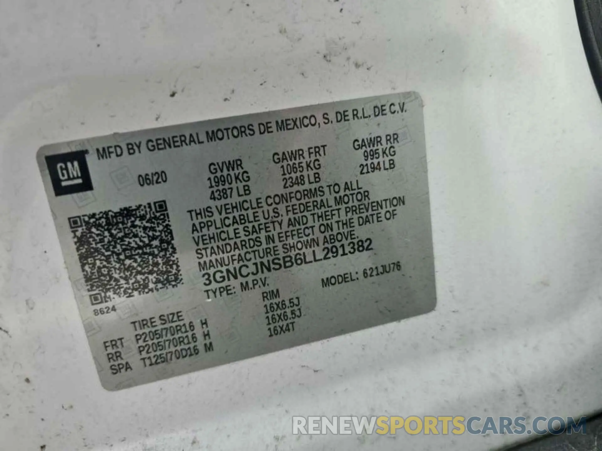 2 Фотография поврежденного автомобиля 3GNCJNSB6LL291382 CHEVROLET TRAX 2020