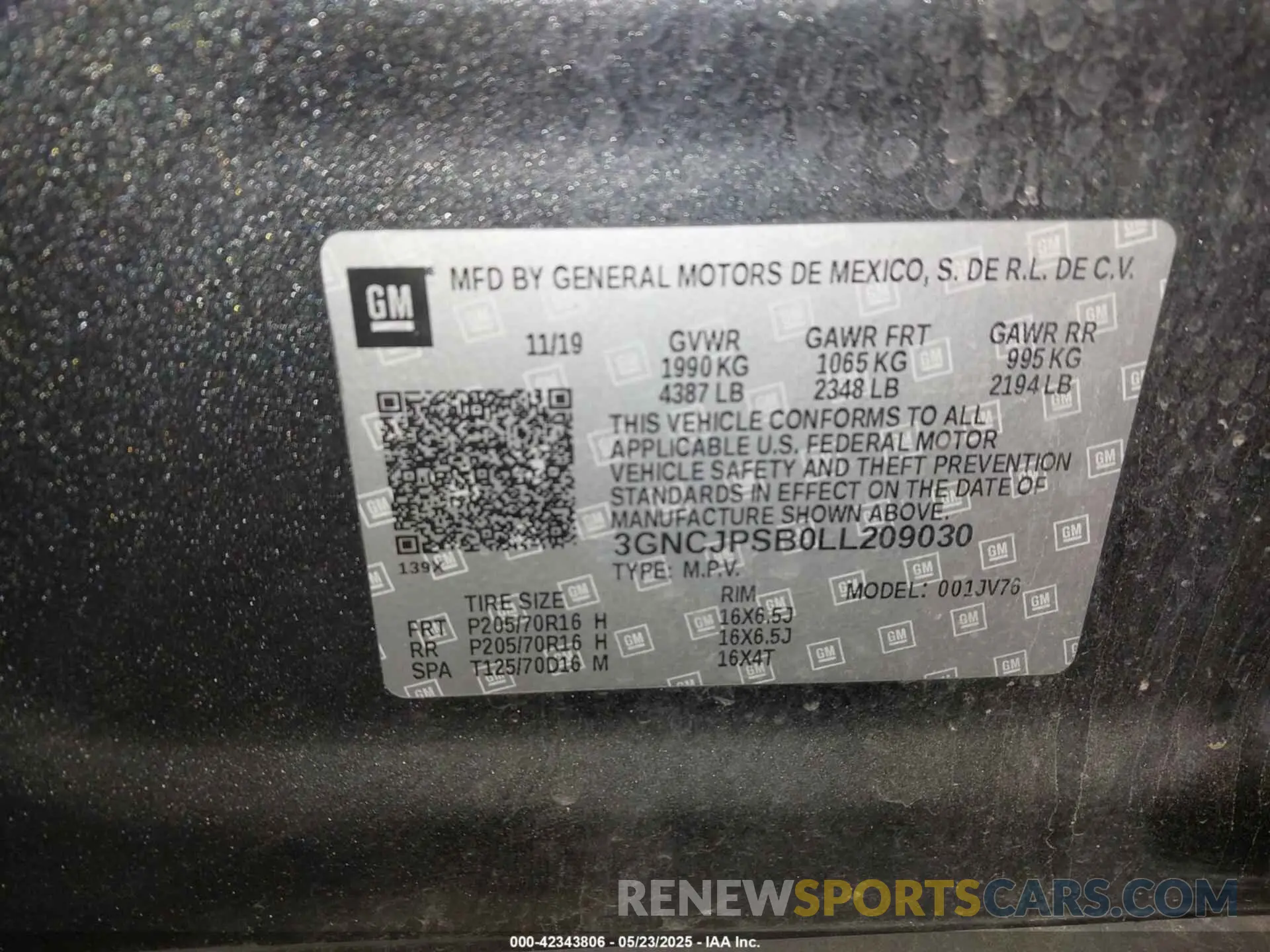 9 Photograph of a damaged car 3GNCJPSB0LL209030 CHEVROLET TRAX 2020
