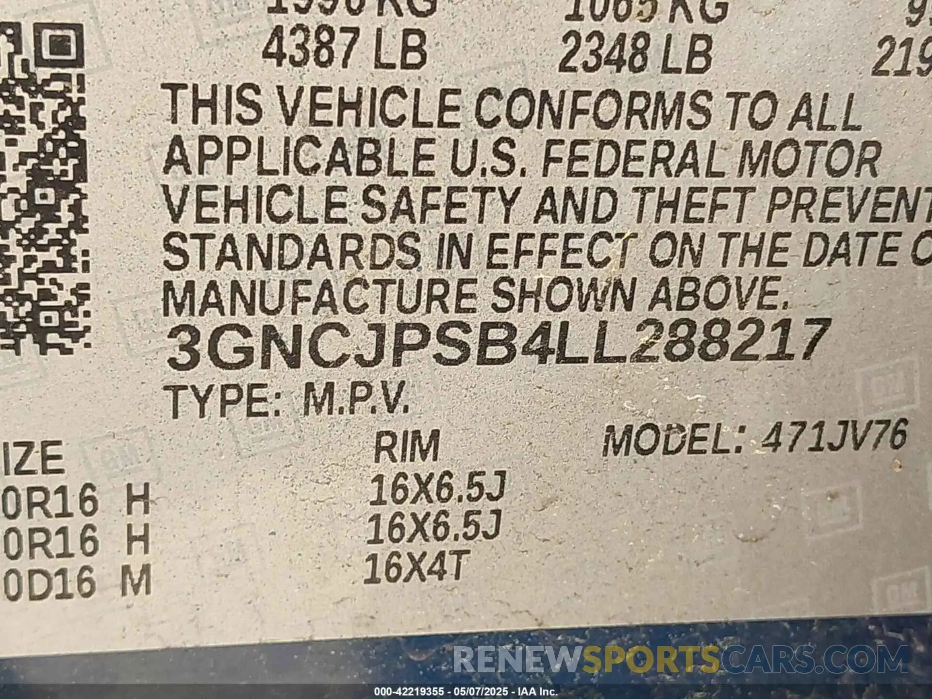 9 Photograph of a damaged car 3GNCJPSB4LL288217 CHEVROLET TRAX 2020