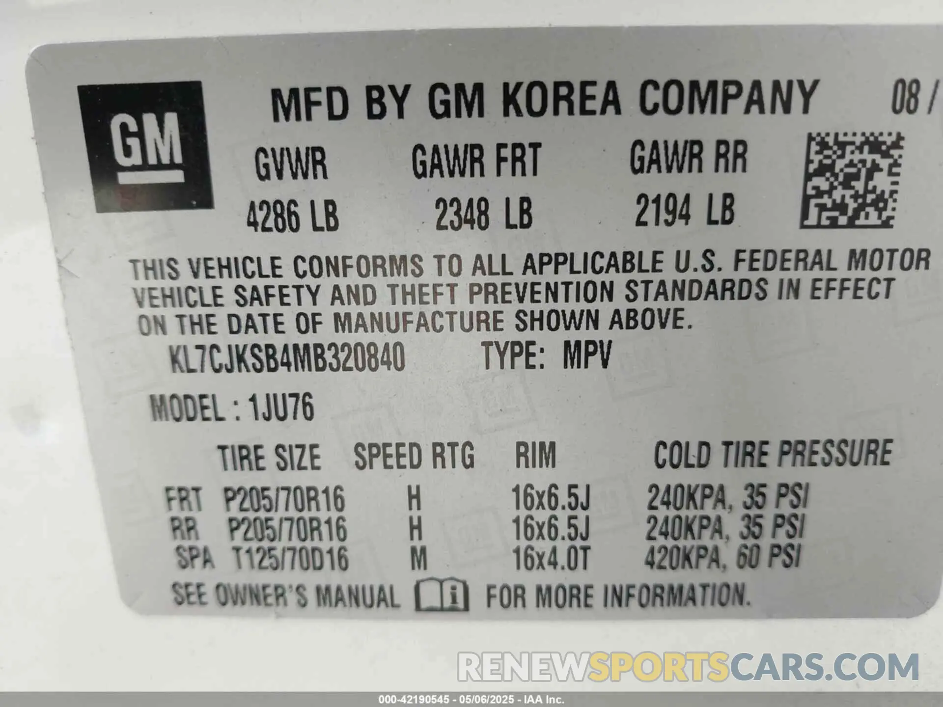9 Фотография поврежденного автомобиля KL7CJKSB4MB320840 CHEVROLET TRAX 2021