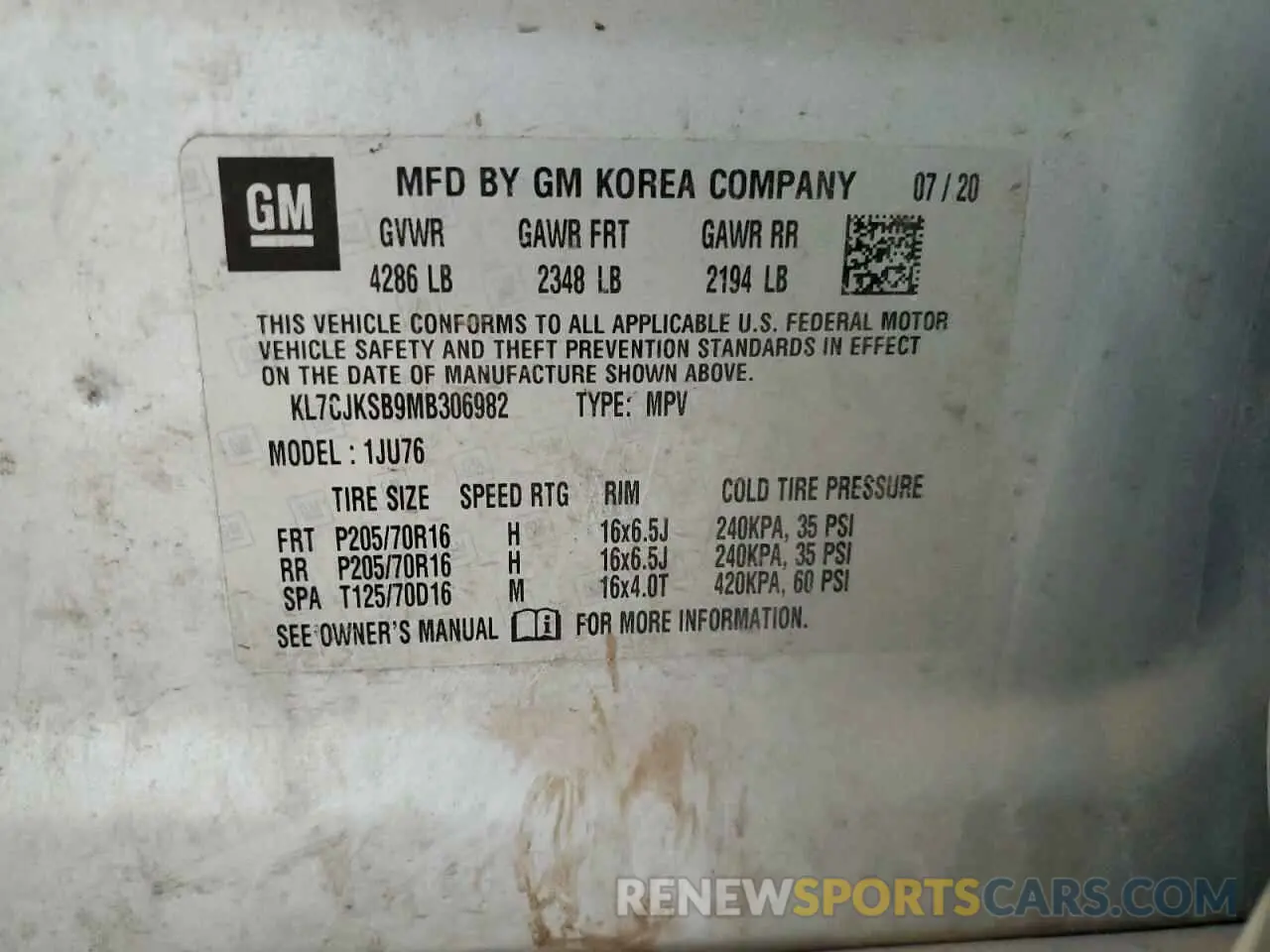 15 Фотография поврежденного автомобиля KL7CJKSB9MB306982 CHEVROLET TRAX 2021