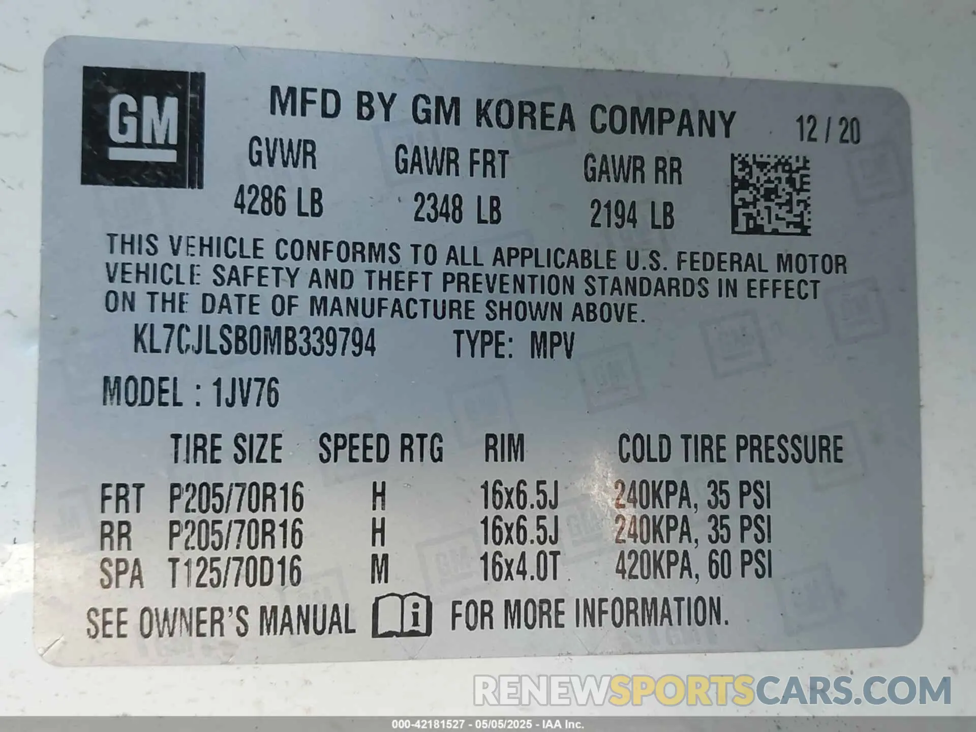 9 Фотография поврежденного автомобиля KL7CJLSB0MB339794 CHEVROLET TRAX 2021