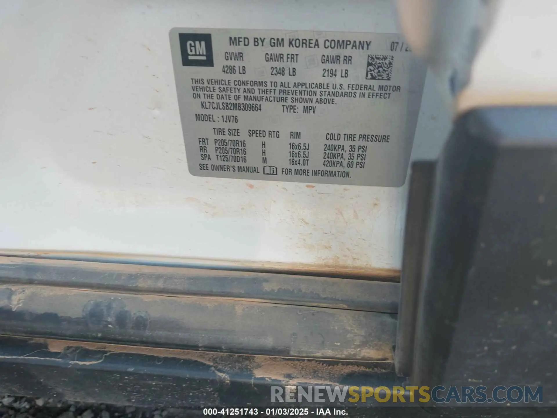 9 Photograph of a damaged car KL7CJLSB2MB309664 CHEVROLET TRAX 2021