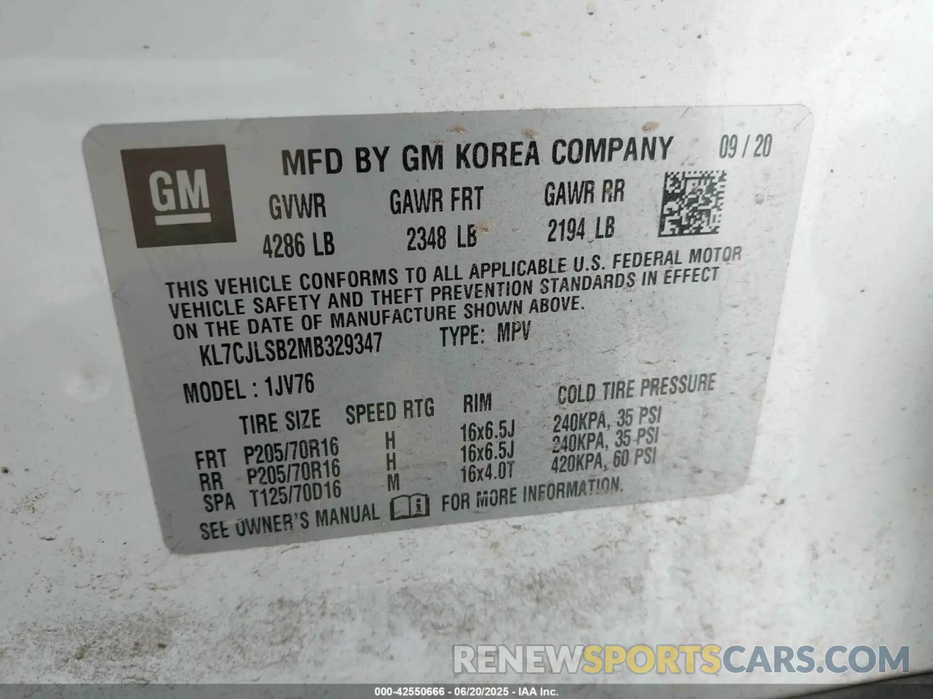 9 Фотография поврежденного автомобиля KL7CJLSB2MB329347 CHEVROLET TRAX 2021