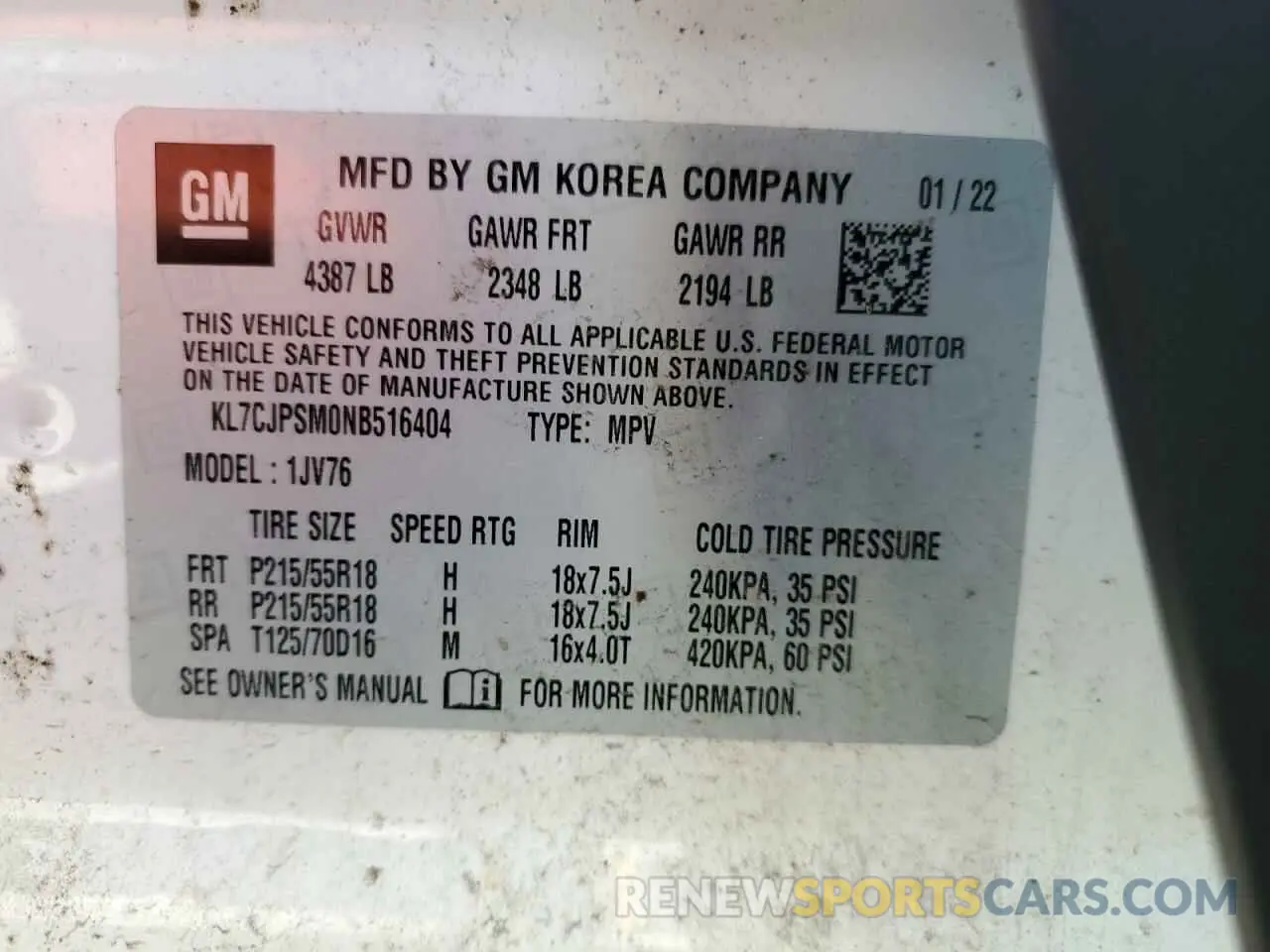 13 Photograph of a damaged car KL7CJPSM0NB516404 CHEVROLET TRAX 2022