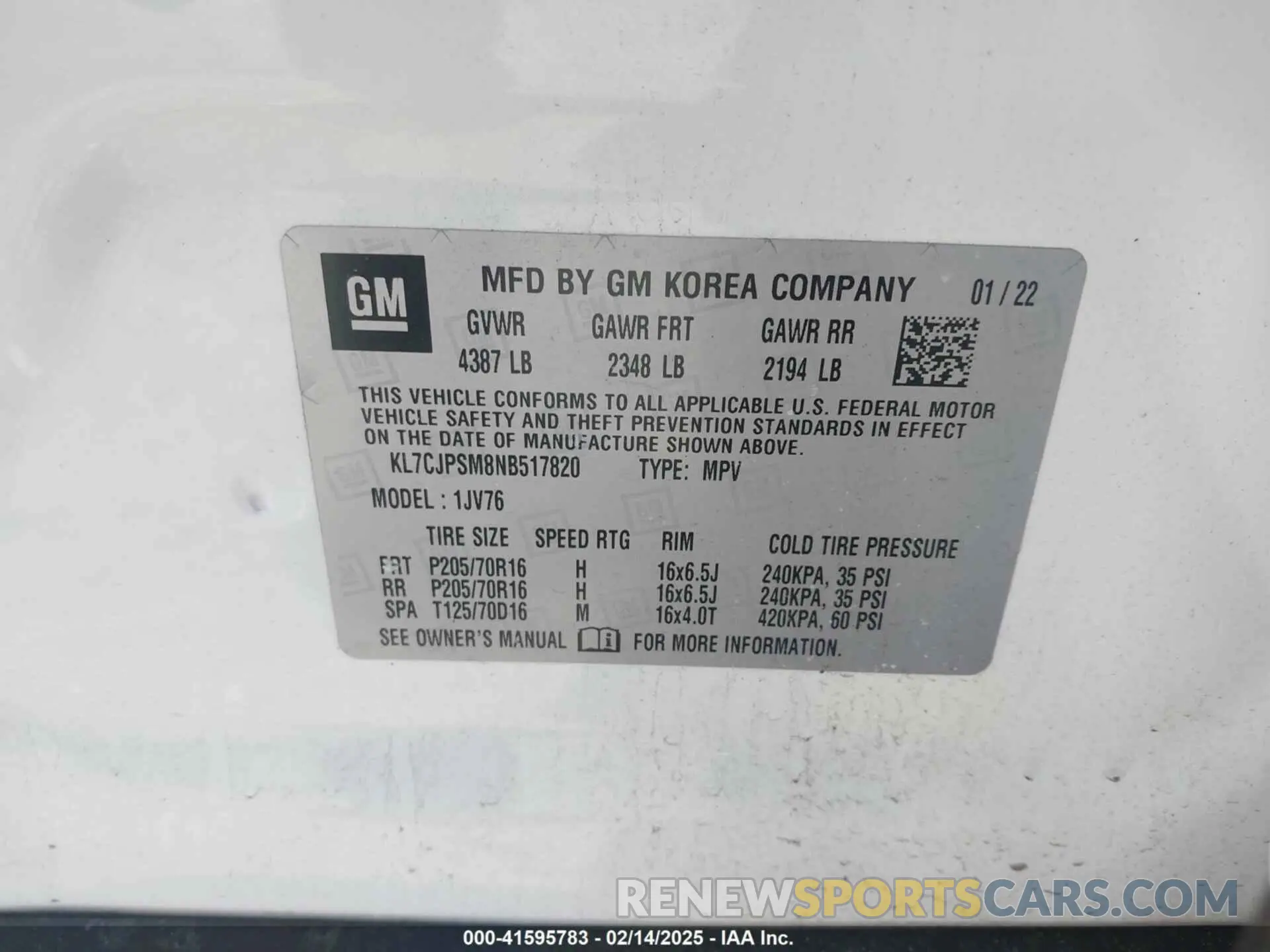 9 Photograph of a damaged car KL7CJPSM8NB517820 CHEVROLET TRAX 2022