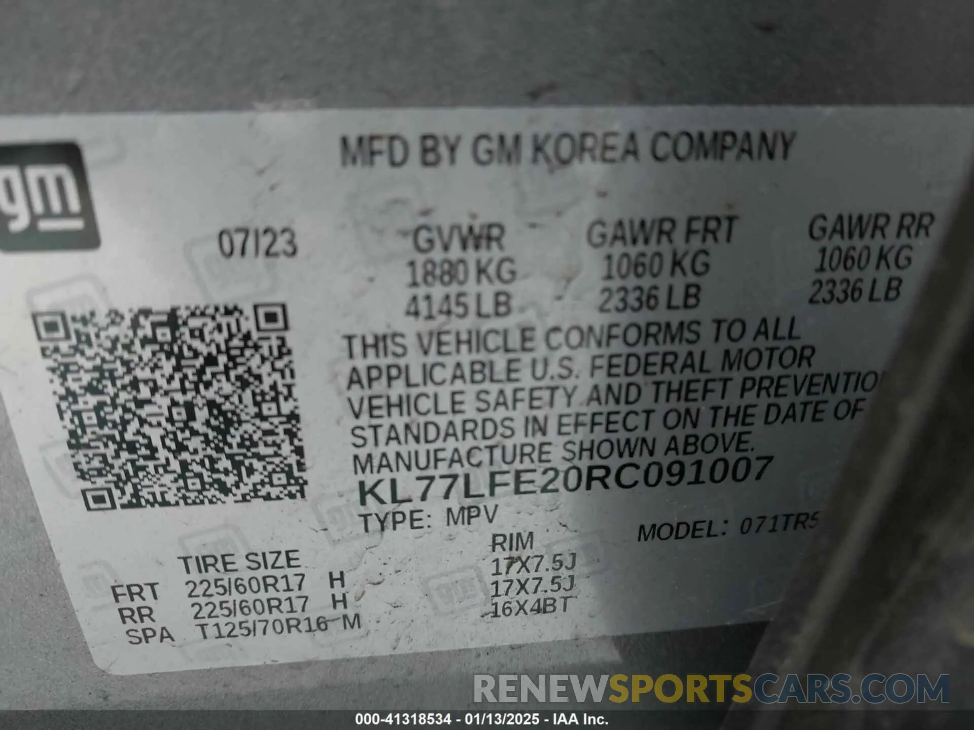 9 Photograph of a damaged car KL77LFE20RC091007 CHEVROLET TRAX 2024
