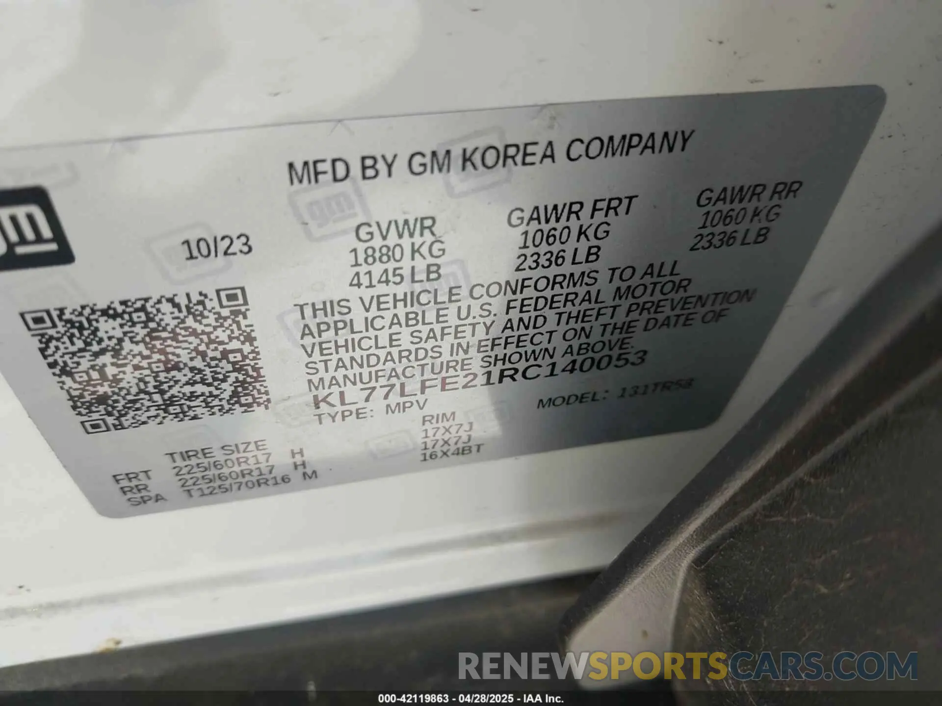 9 Фотография поврежденного автомобиля KL77LFE21RC140053 CHEVROLET TRAX 2024