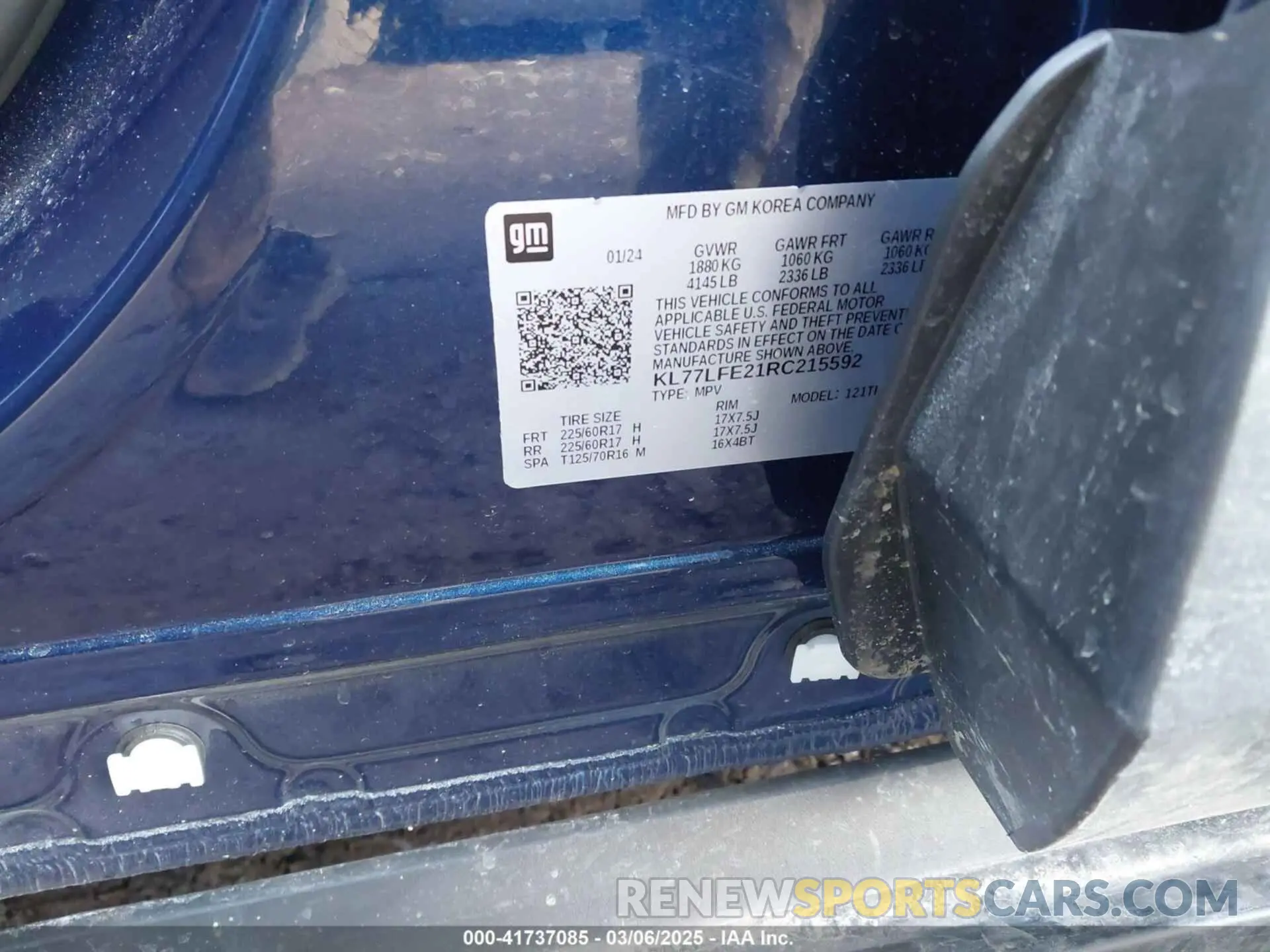 9 Photograph of a damaged car KL77LFE21RC215592 CHEVROLET TRAX 2024