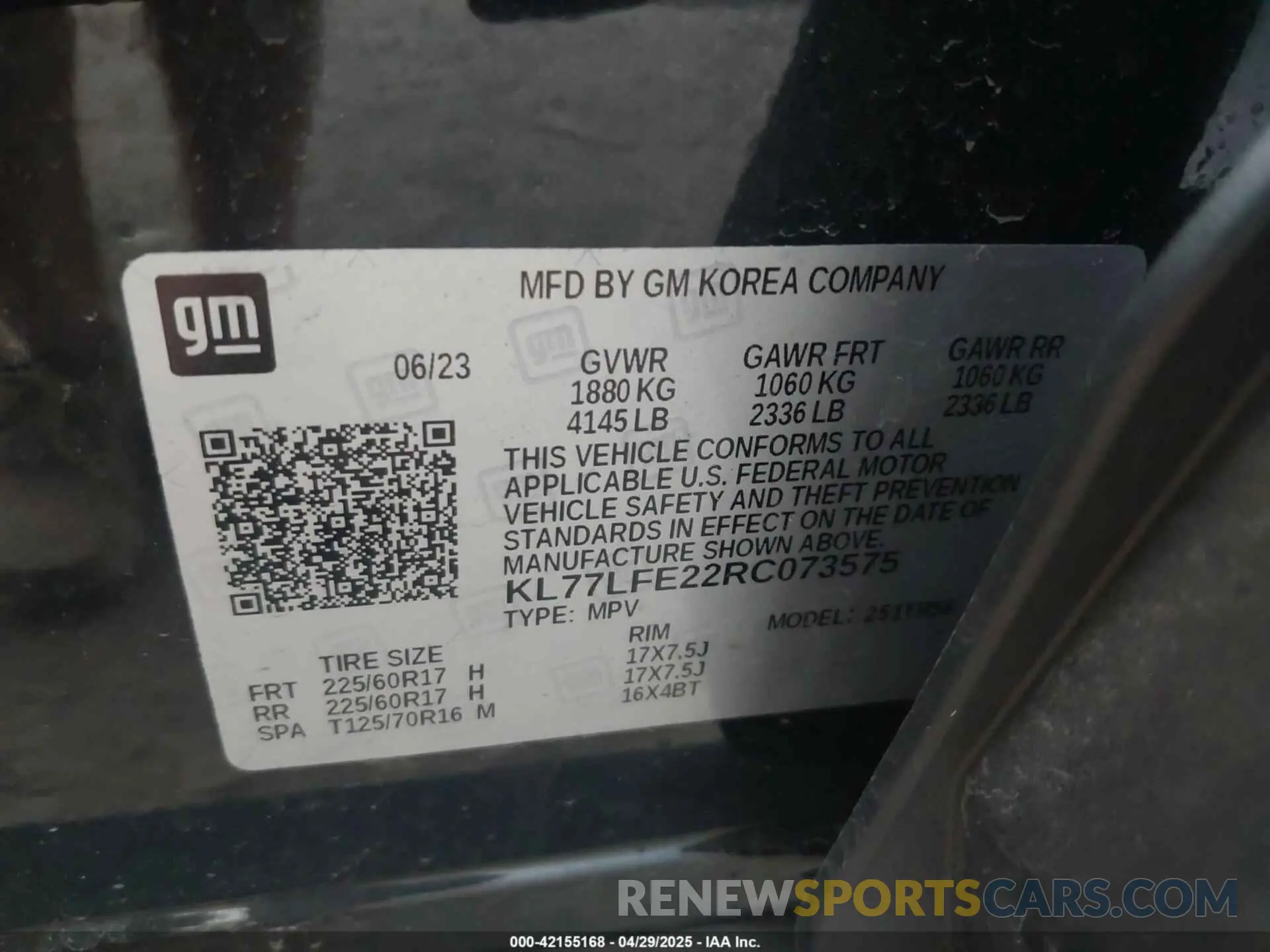 9 Фотография поврежденного автомобиля KL77LFE22RC073575 CHEVROLET TRAX 2024