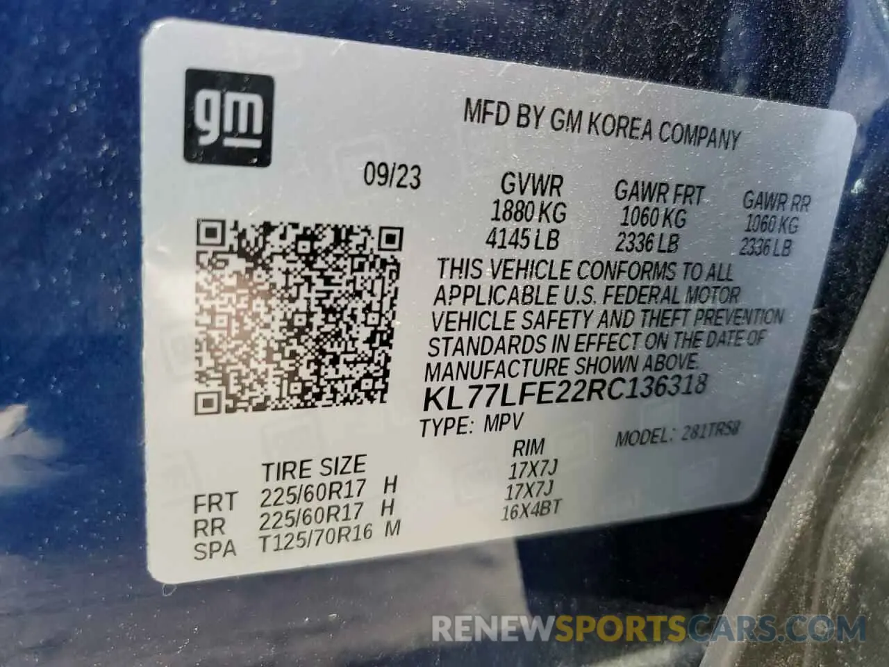 13 Photograph of a damaged car KL77LFE22RC136318 CHEVROLET TRAX 2024