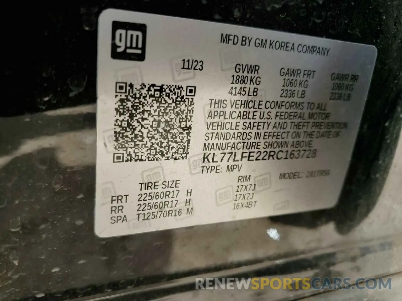 13 Фотография поврежденного автомобиля KL77LFE22RC163728 CHEVROLET TRAX 2024