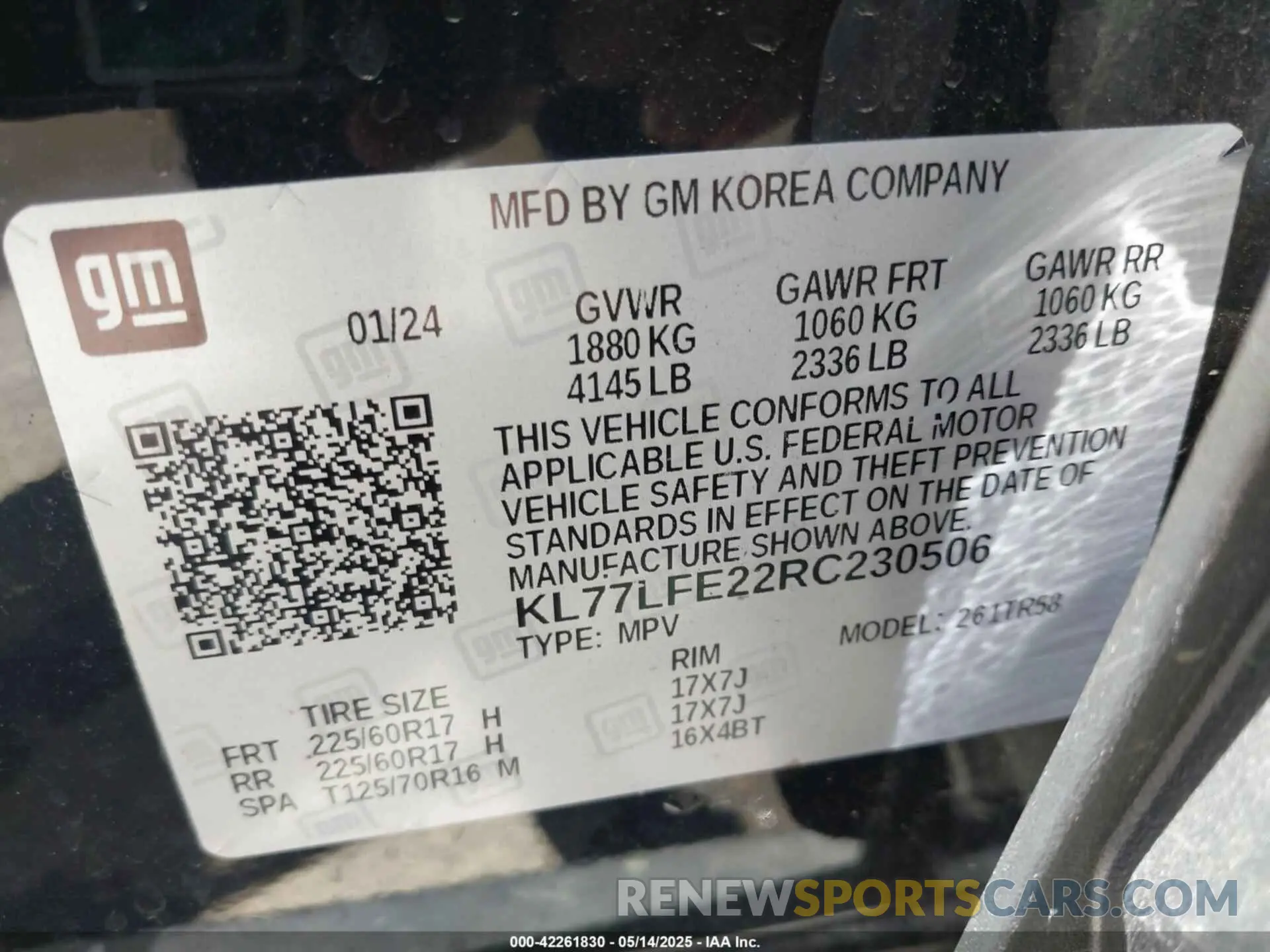 9 Photograph of a damaged car KL77LFE22RC230506 CHEVROLET TRAX 2024