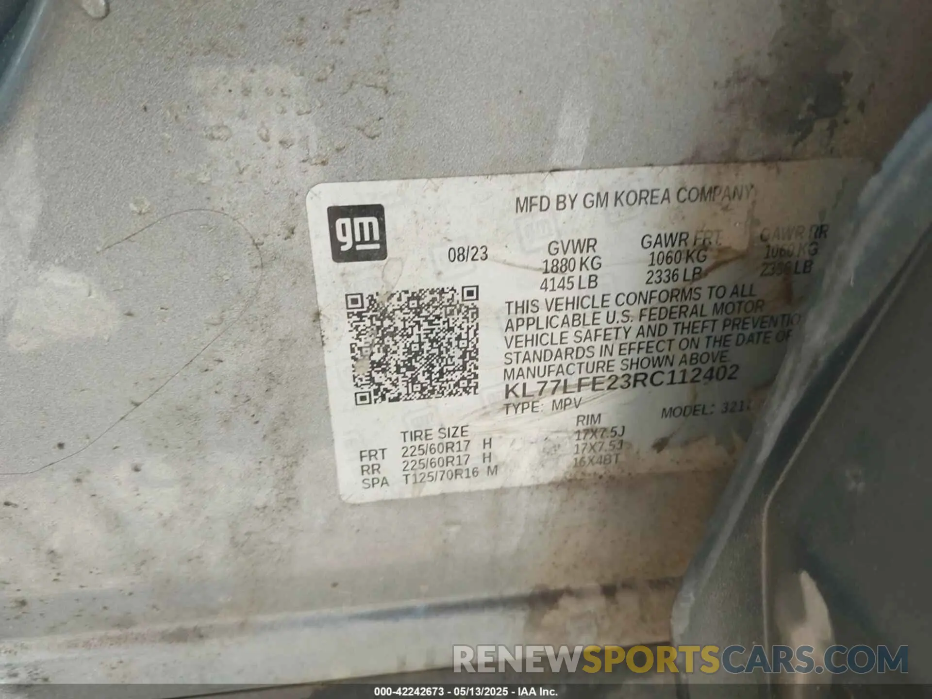 9 Photograph of a damaged car KL77LFE23RC112402 CHEVROLET TRAX 2024