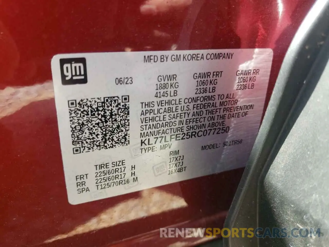 14 Фотография поврежденного автомобиля KL77LFE25RC077250 CHEVROLET TRAX 2024