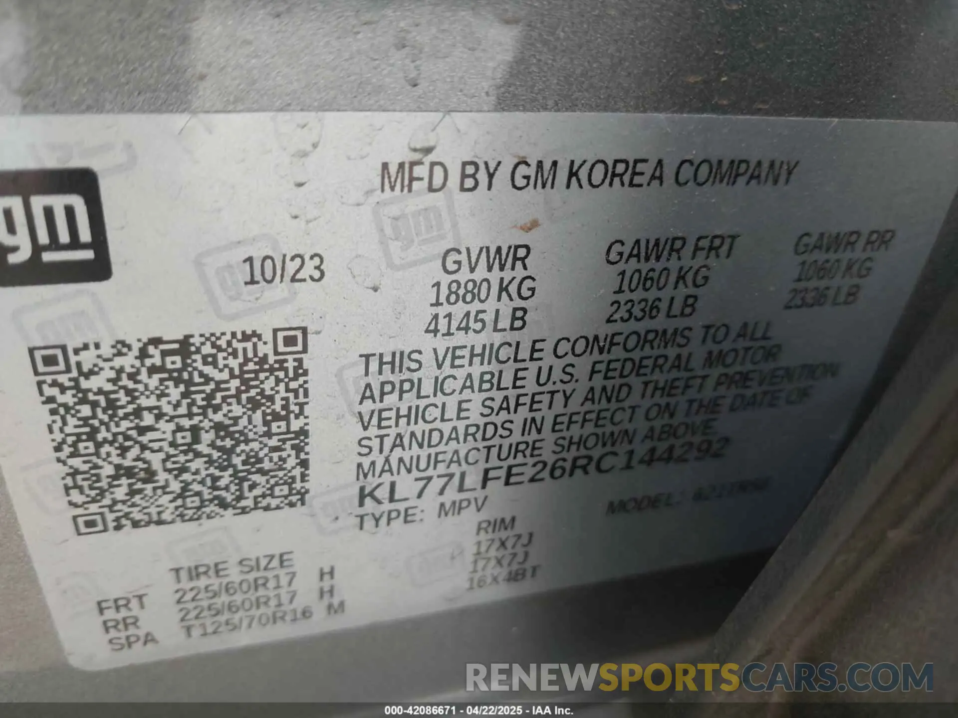 9 Photograph of a damaged car KL77LFE26RC144292 CHEVROLET TRAX 2024