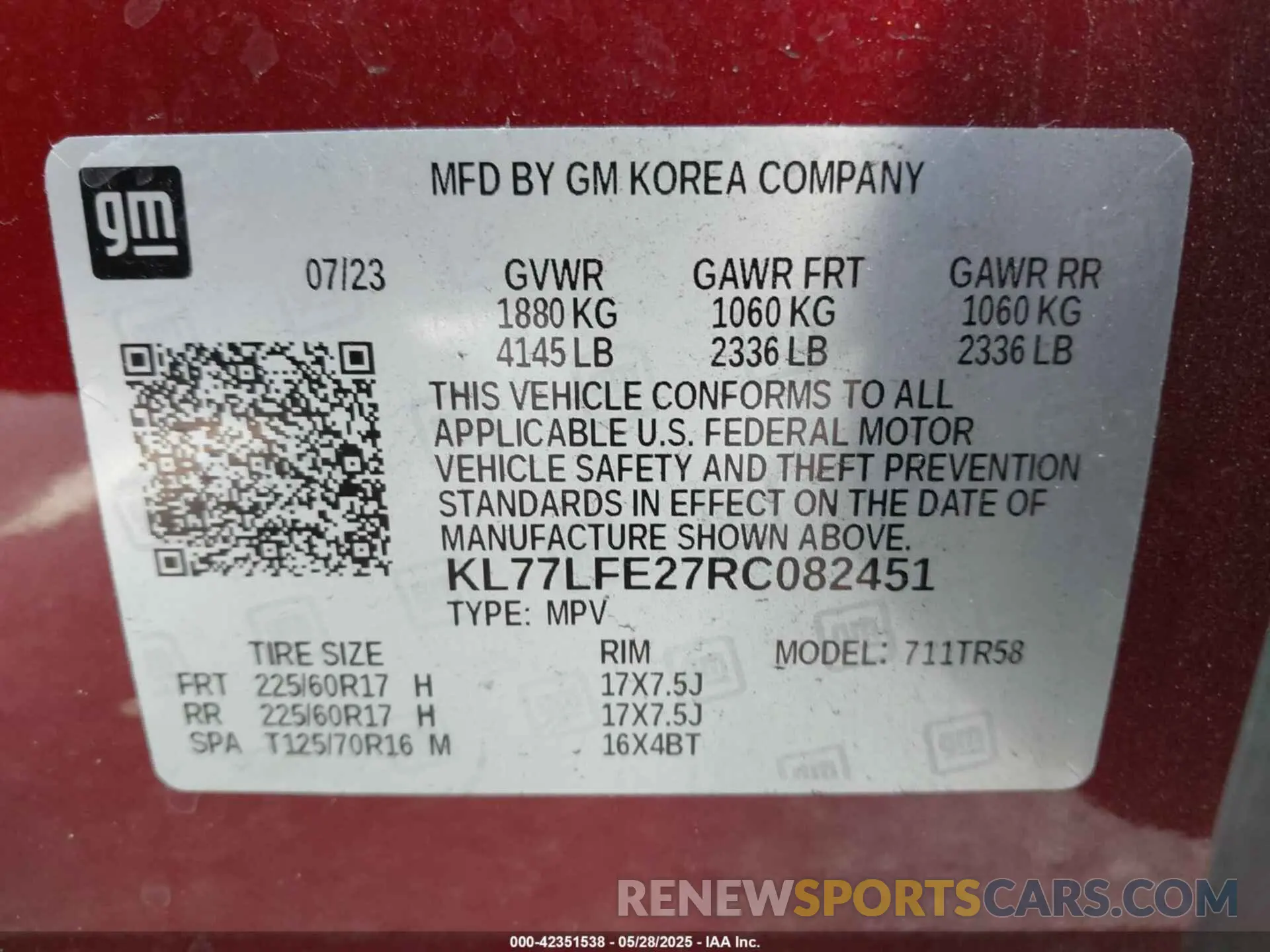 9 Photograph of a damaged car KL77LFE27RC082451 CHEVROLET TRAX 2024